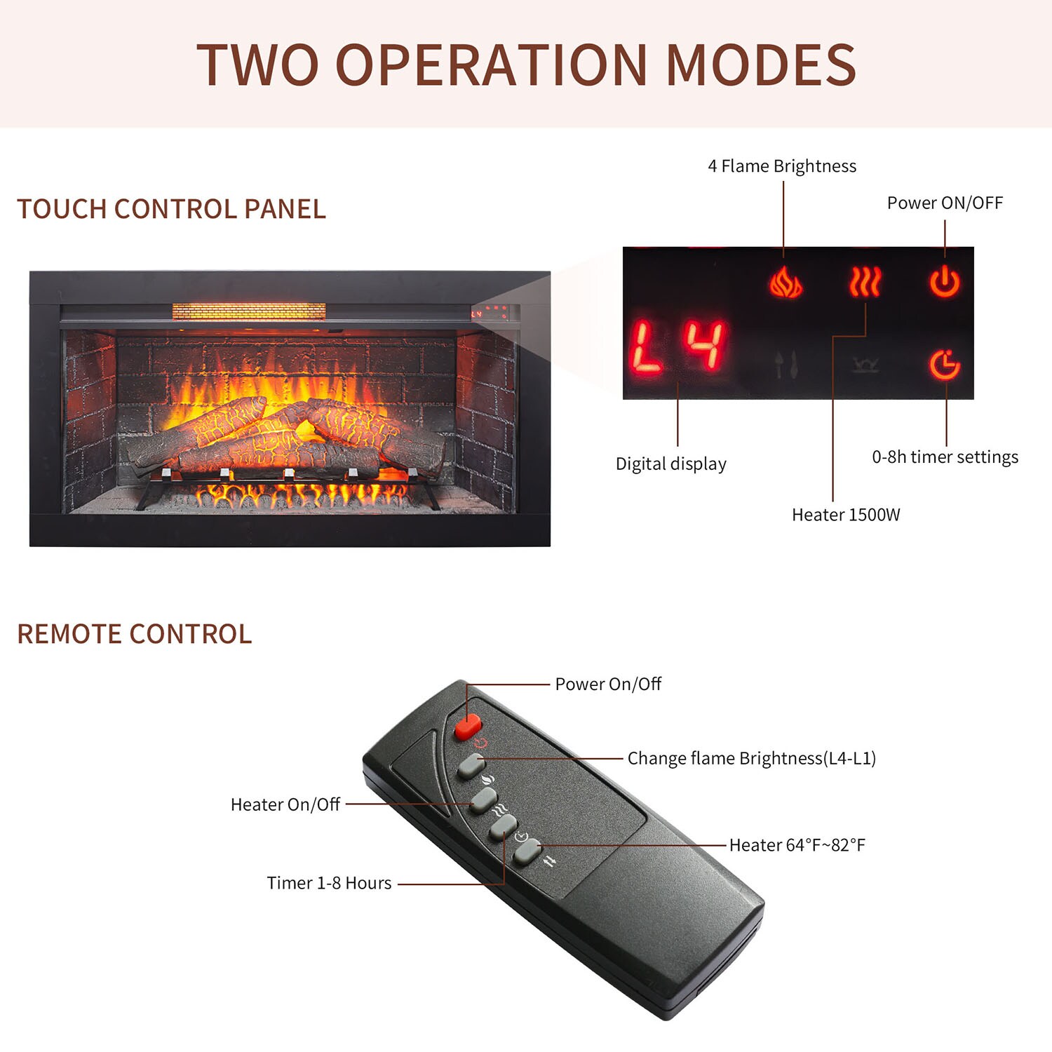 Mondawe MO-CB75042 Electric-Fireplaces - View #10