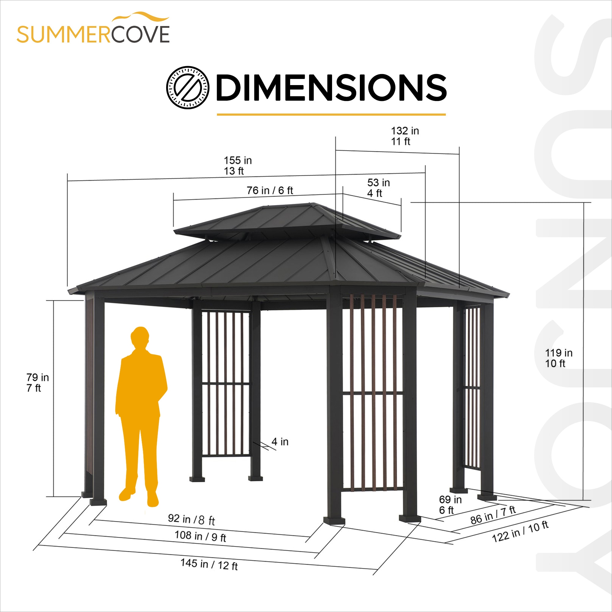 SUMMERCOVE A102018600 Wood-Resin-Gazebos - View #3