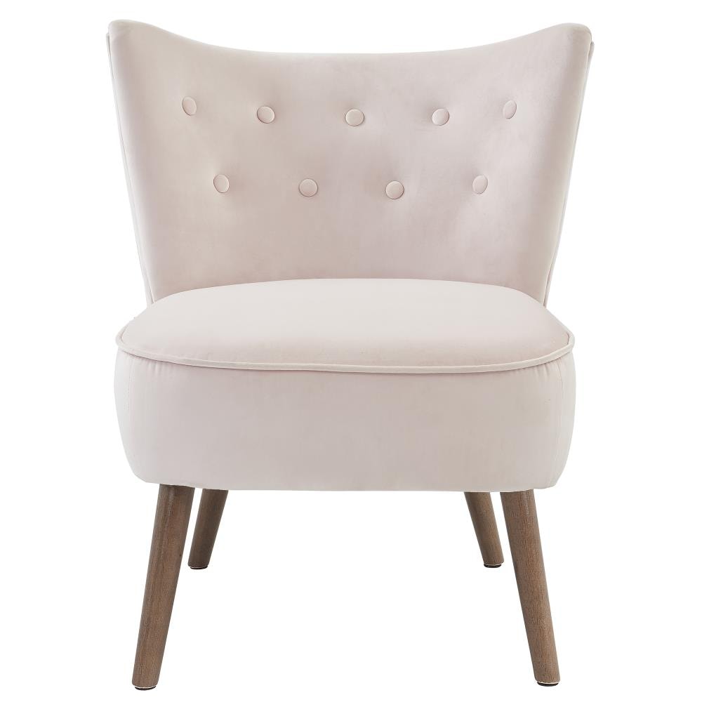 Worldwide Homefurnishings Midcentury Blush Pink Velvet Accent Chair In