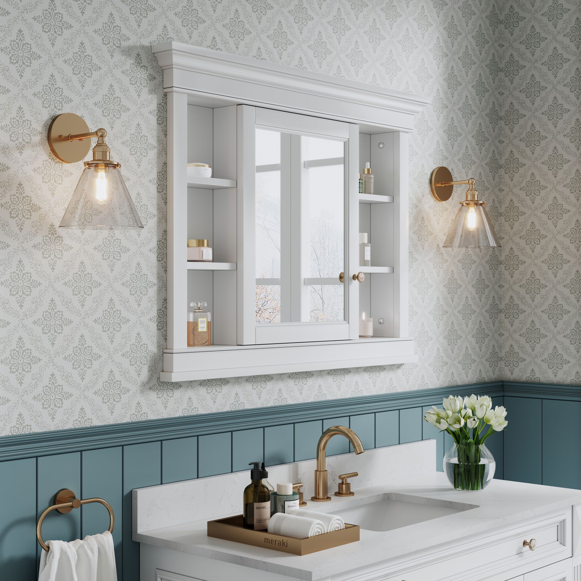 WELLFOR MA4232MC-WT Bathroom-Medicine-Cabinets - View #2