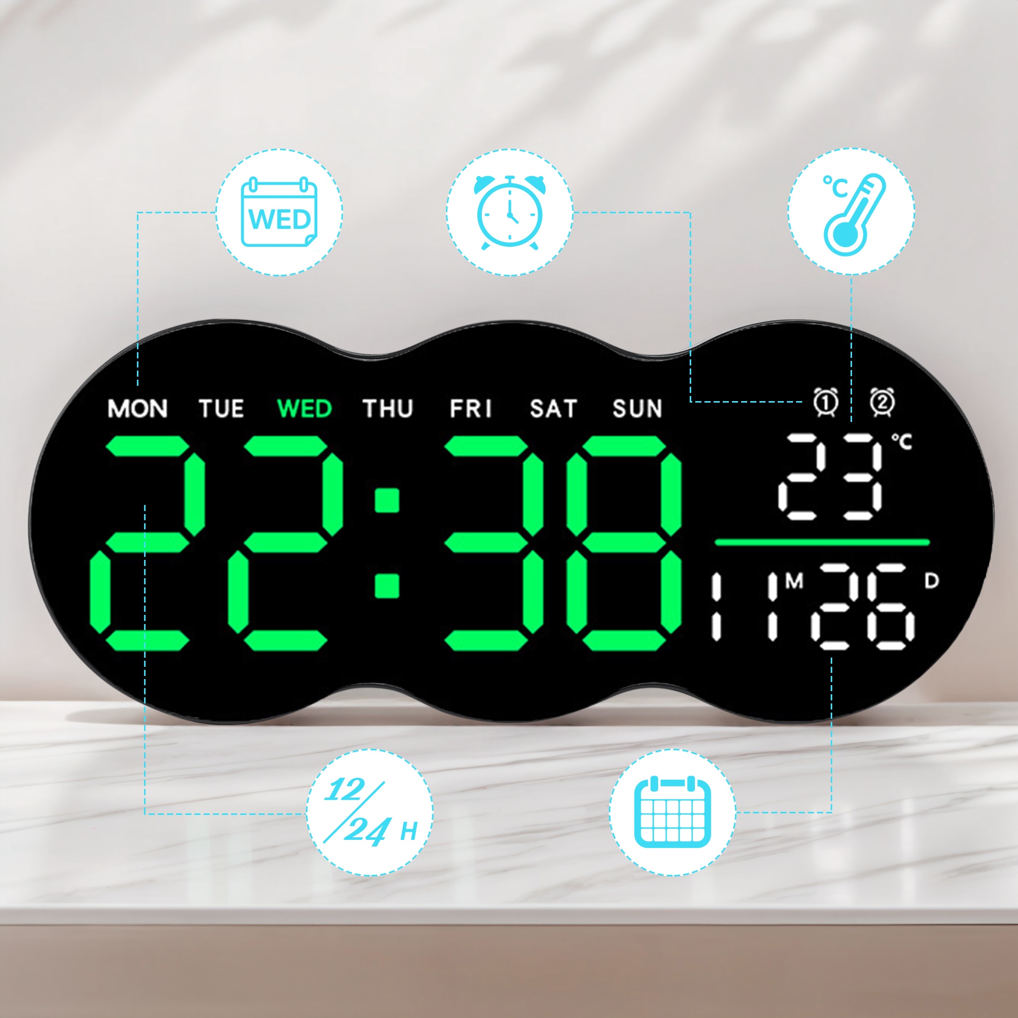 Unique Bargains S25121700UX3313 Indoor-Outdoor-Clocks - View #4