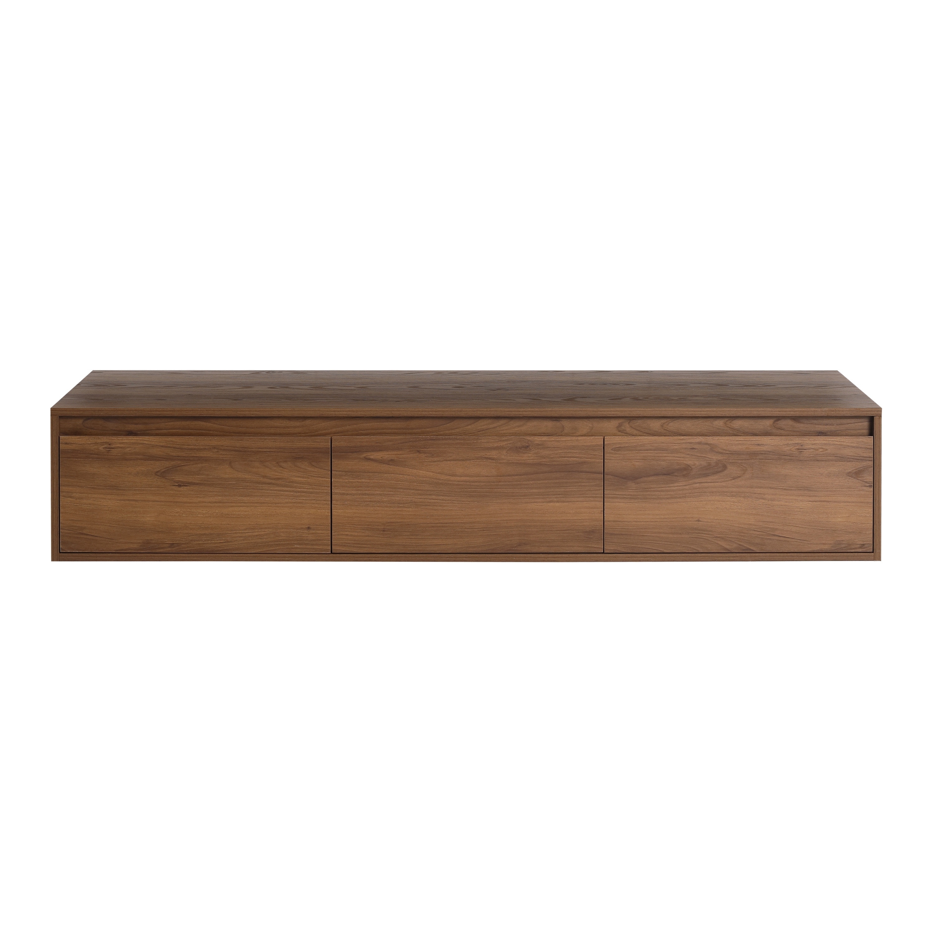 LIVACA 60 inch Brown Ebony Plywood Bathroom Medicine Cabinet with Three Soft Close Drawers and Floating Mount Design