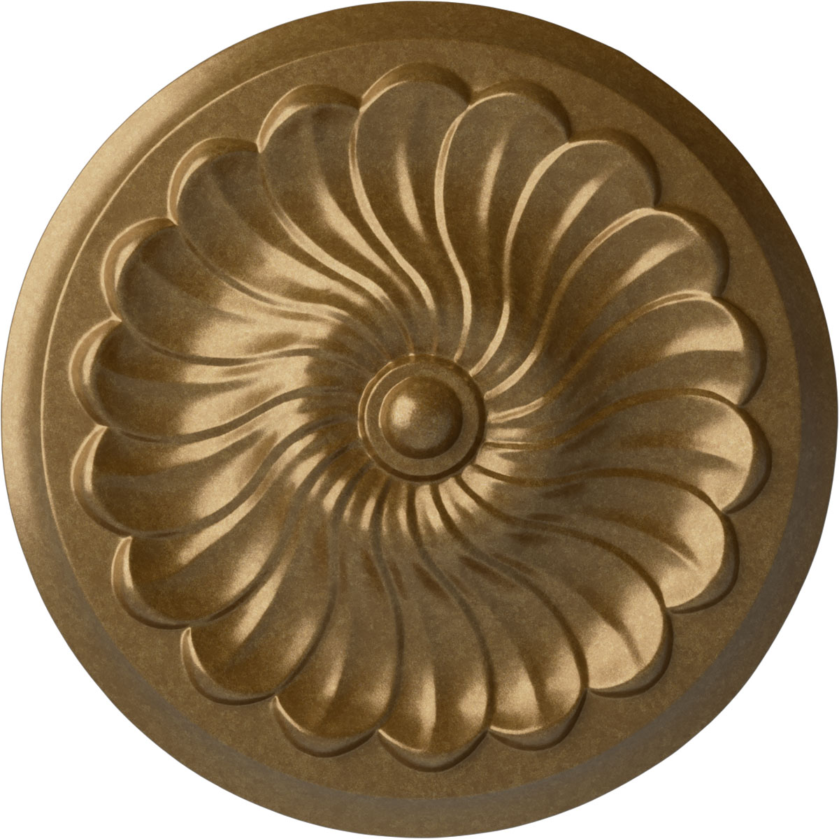 Ekena Millwork CM12FLPAS Flower Spiral 12.25-in W x 12.25-in L Painted Pale Gold Polyurethane Whole Ceiling Medallion