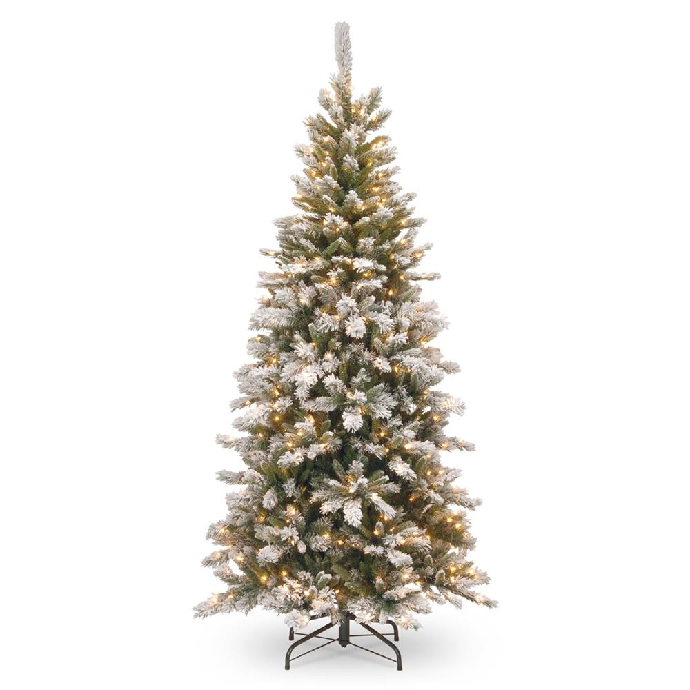 National Tree Company 7.5-ft Mountain Pine Pre-lit Slim Artificial ...