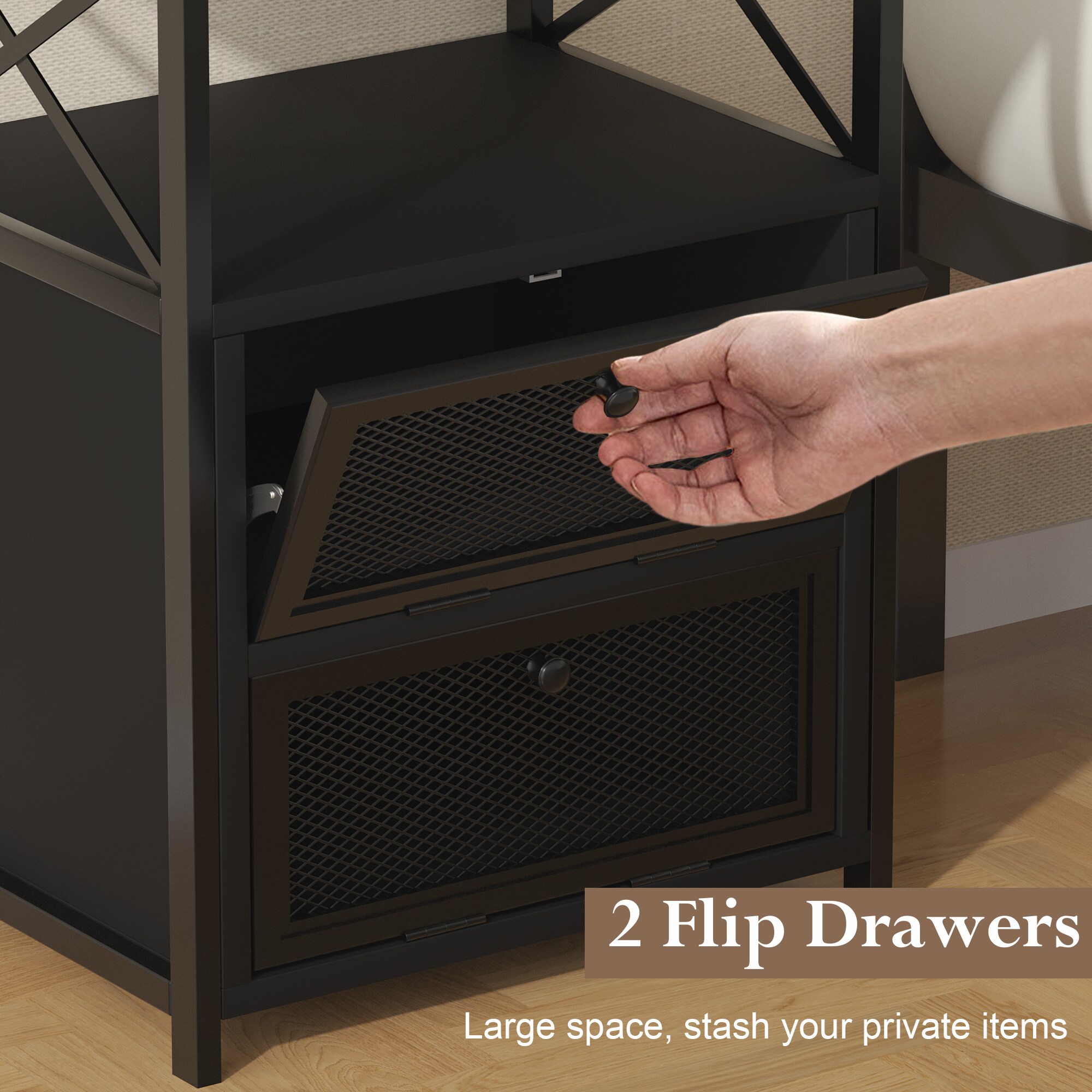 Vecelo LOE-XF-NS04-BLK nightstands - View #6