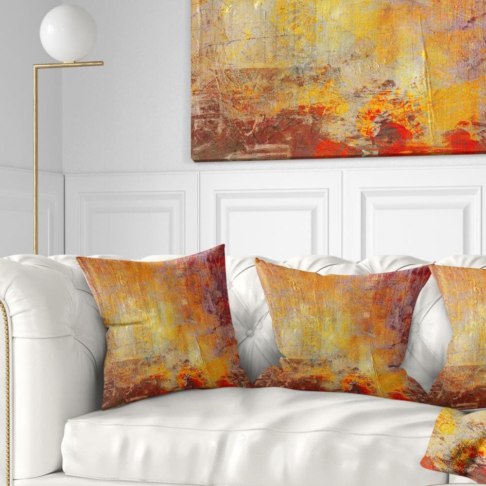 Designart CU6531-16-16 16-in x 16-in Orange Indoor Decorative Pillow