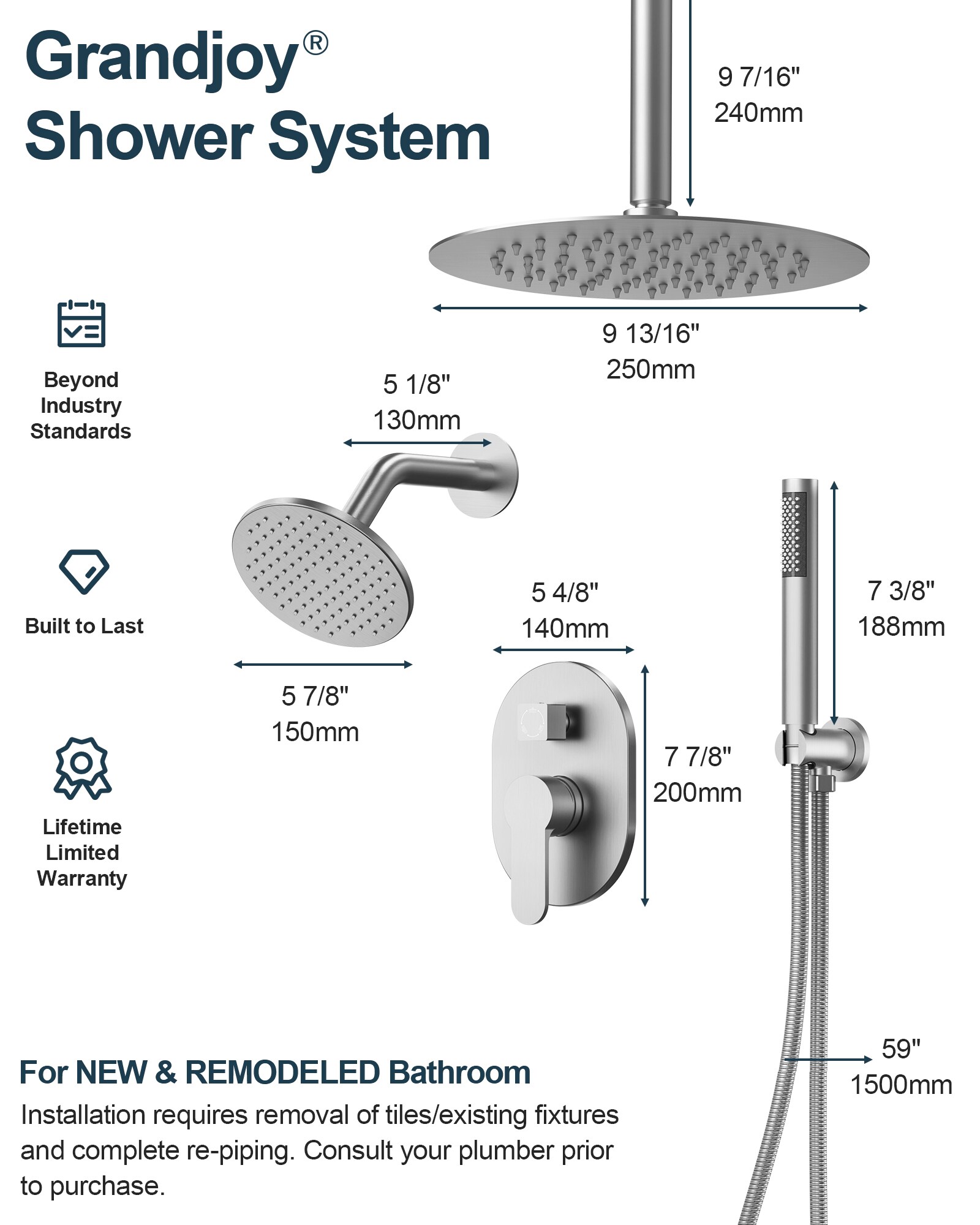 GRANDJOY SGF10GJ-59-BG10 Tub-Shower-Faucets - View #11