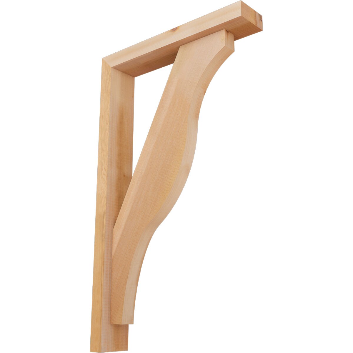 Ekena Millwork 1462315 Funston Block Smooth Bracket with Offset Brace Western Red Cedar Wood Standard Bracket