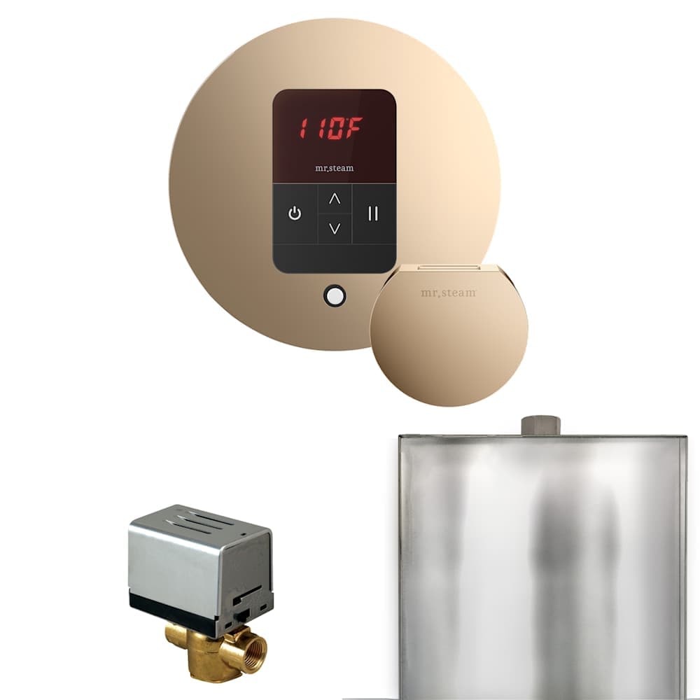  BBR Basic Butler Package Steam Shower Control Package with Round Itempo Control and Steamhead  Less Generator