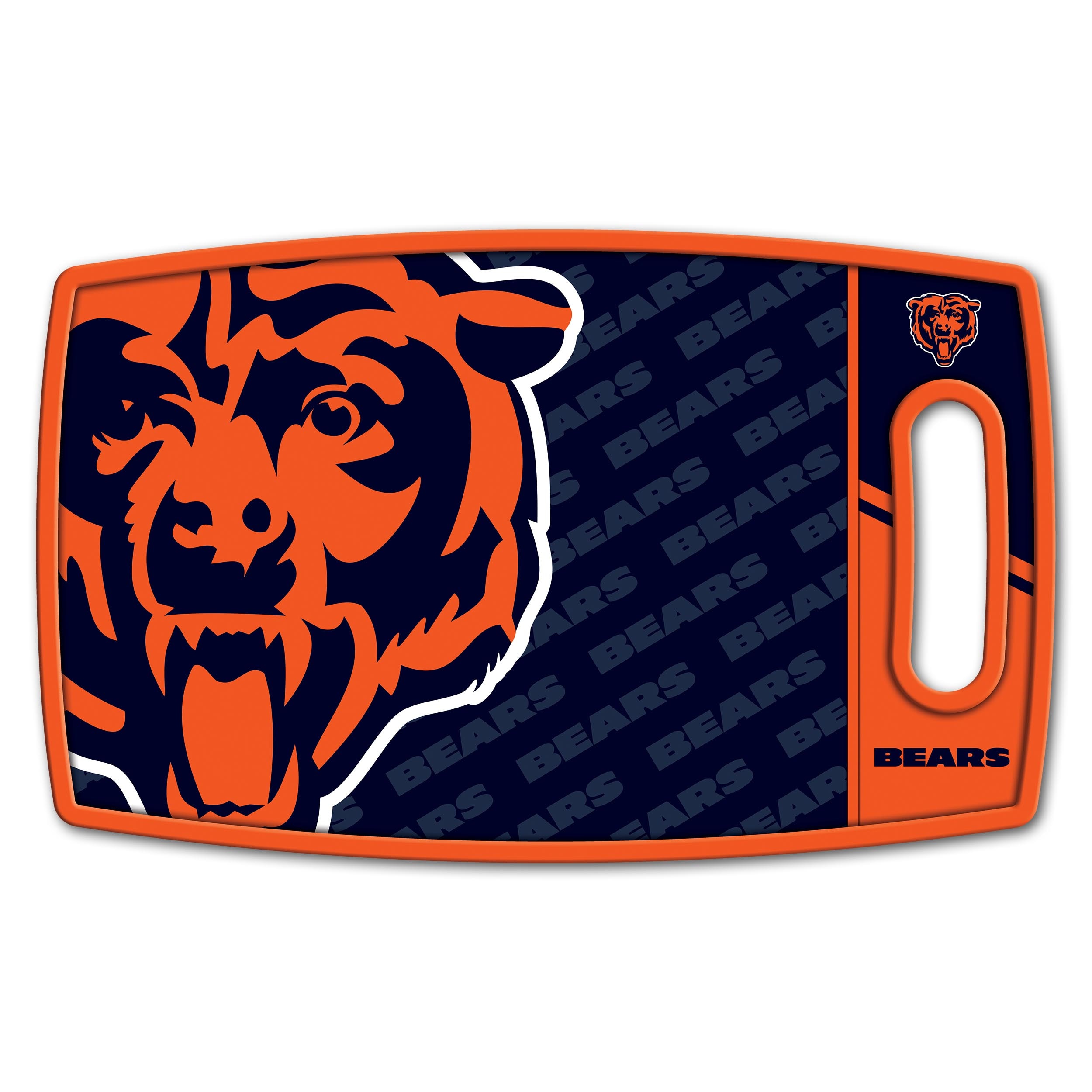 CHICAGO BEARS TEMPERED GLASS CUTTING BOARD & TWO FLEXIBLE