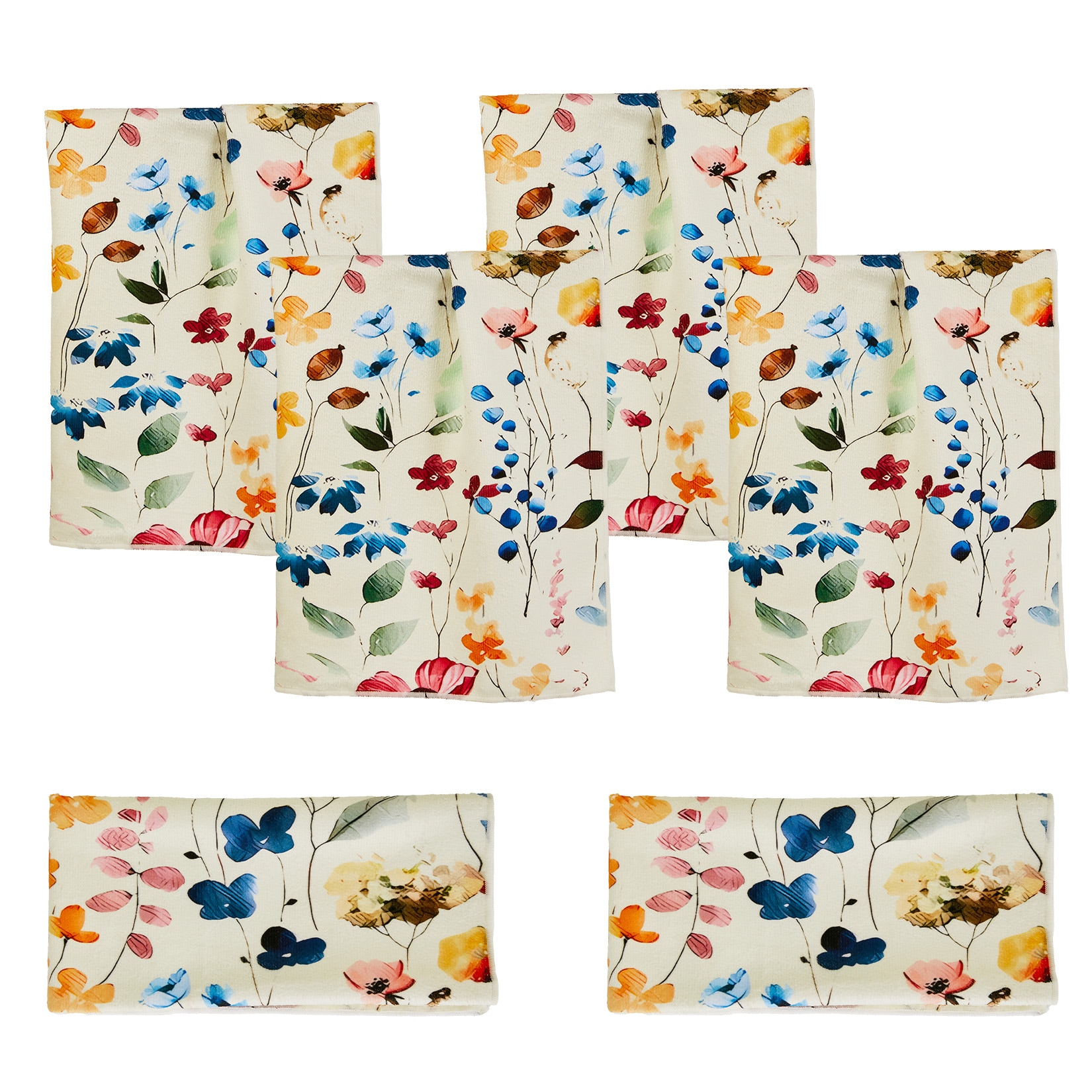 Garvee 6 Pack Kitchen Towels Decorative 17.7x26 Inch Absorbent Microfiber Dish Towels Floral Printed Tea Towels for Drying Cleaning Housewarming Gifts