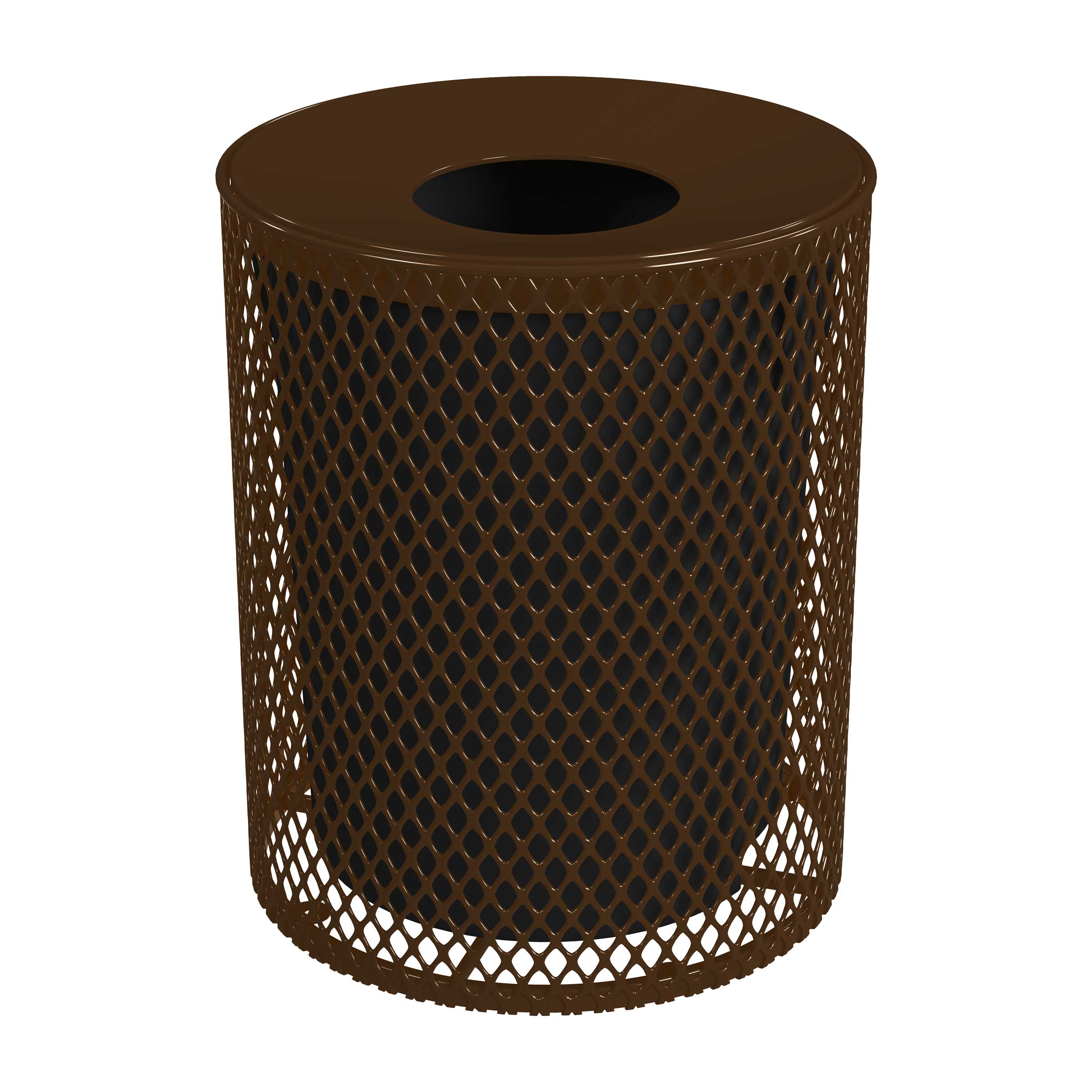 LeisureCraft 32 Gallon Brown Steel Kitchen Detached Lid Trash Can