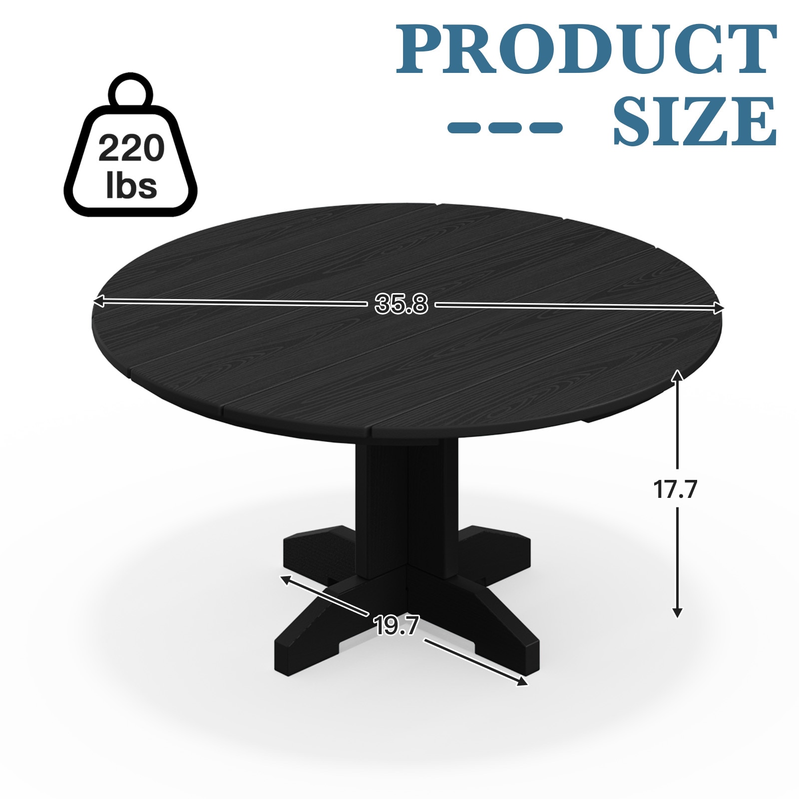 VOUA TPHJ-BK Patio-Tables - View #2