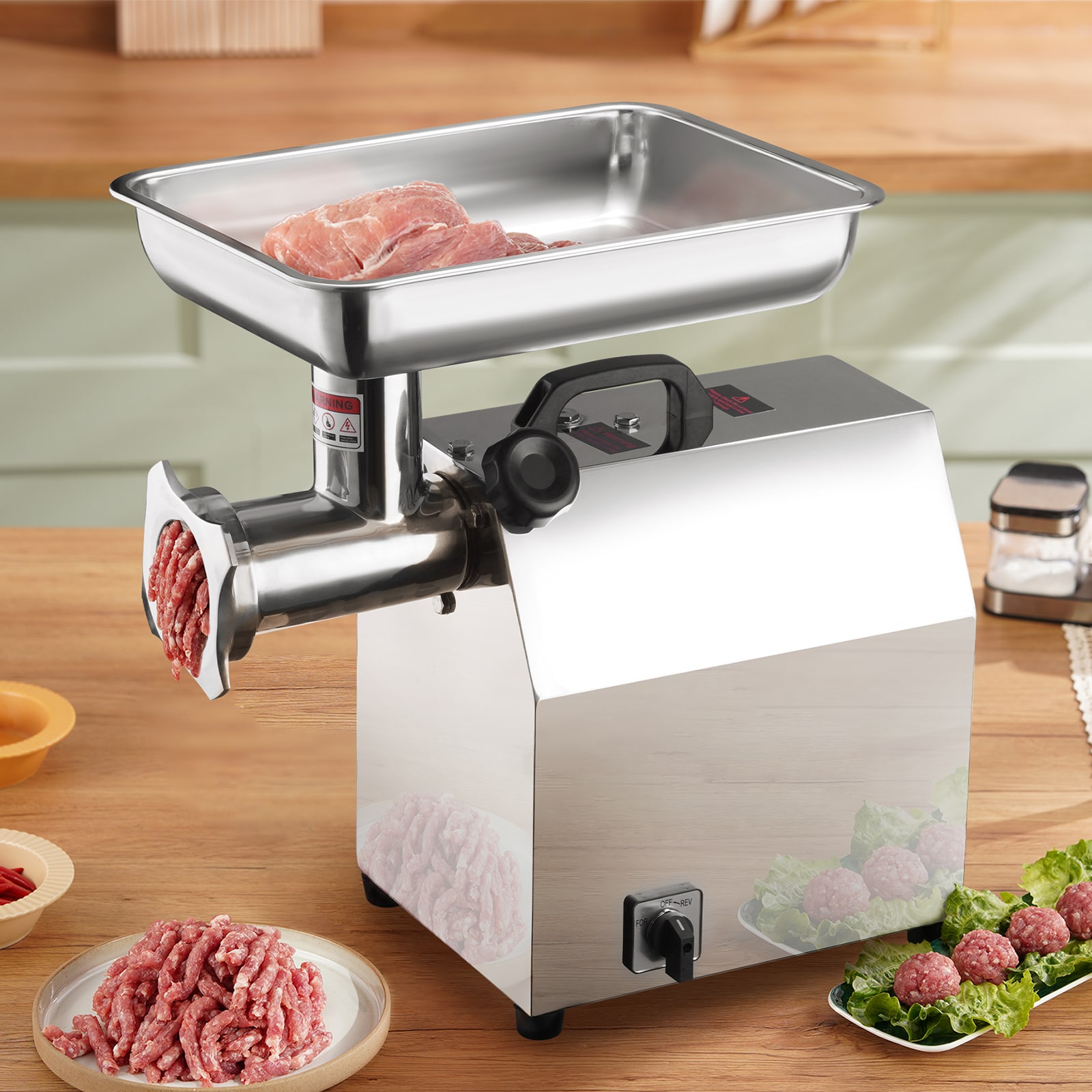 VEVOR Commercial/Residential Course Grind Stainless Steel Electric Meat Grinder (1100-Watt) DDJRJ750W80038FEQV1 Sansujyuku sansujyuku.com