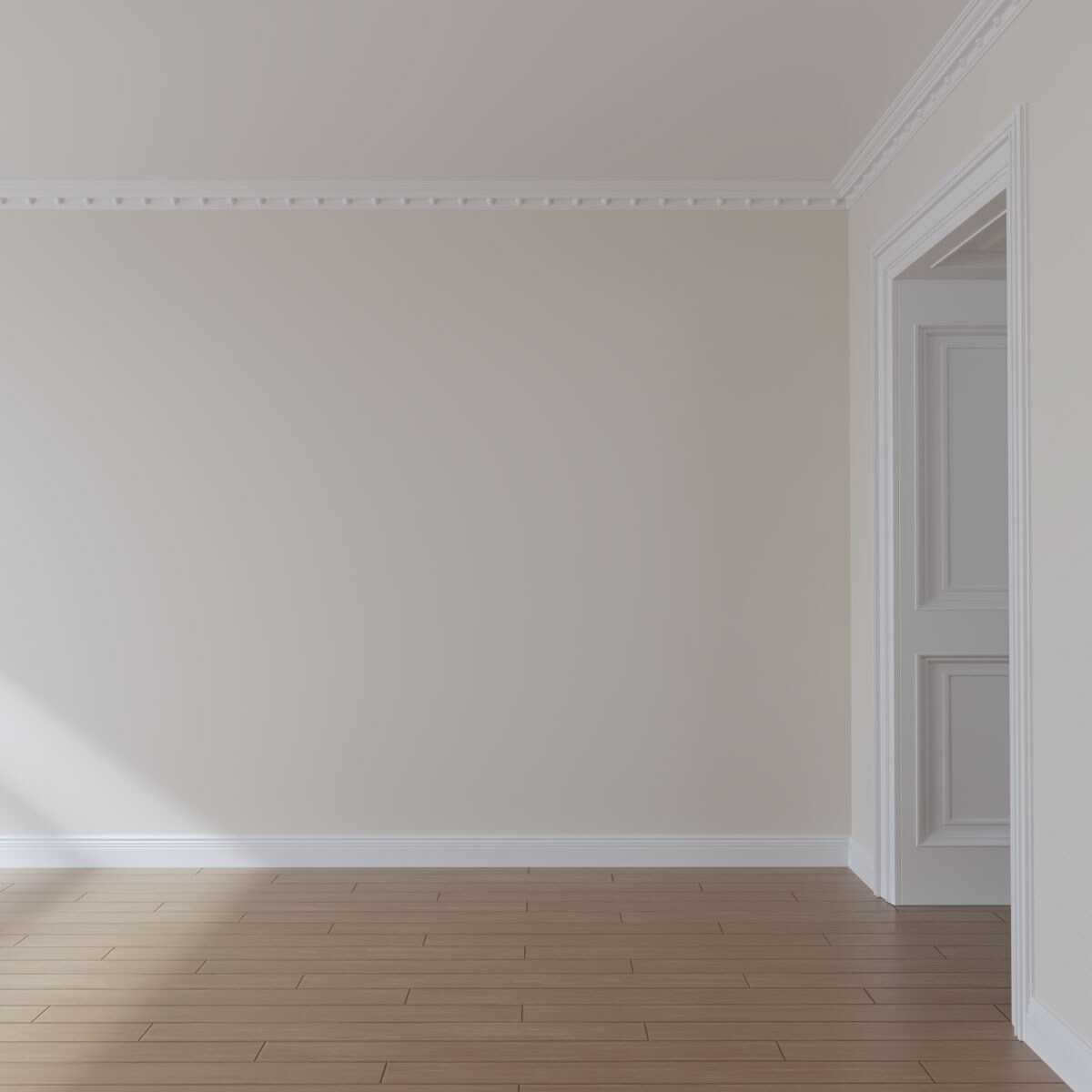 Primed White Polyurethane Nouveau Crown Moulding 94.5"