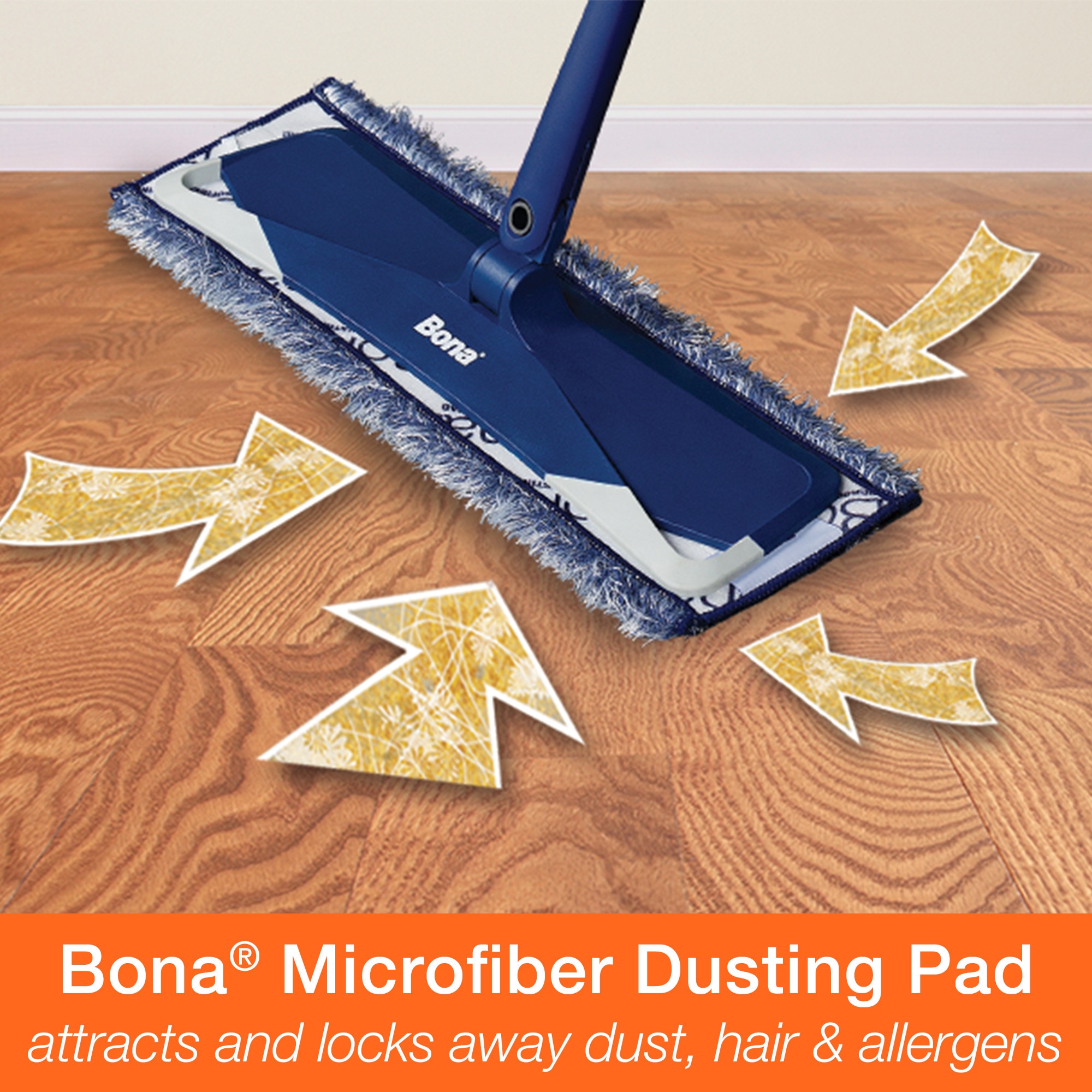 Bona Reusable Microfiber Mop Pad, Machine Washable, Electrostatic Action,  Pet Hair and Dander Removal in the Mop Pads department at