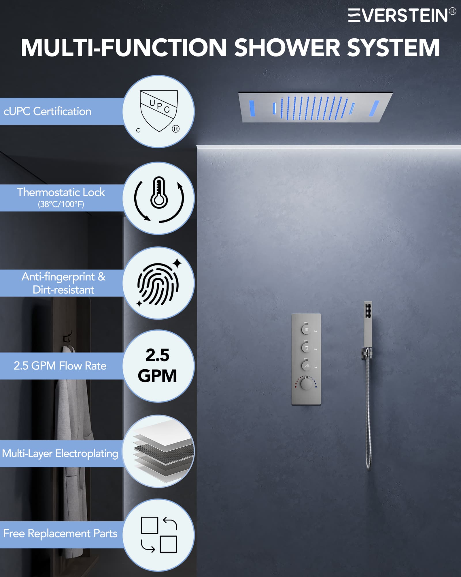 EVERSTEIN SFS-1024-NK Tub-Shower-Faucets - View #2