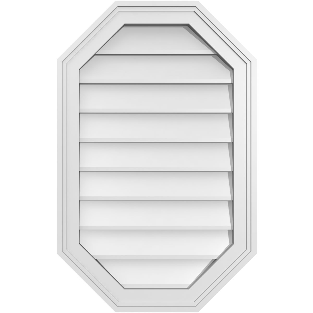 Ekena Millwork GVPOV18X2802SN 18-Inches x 28-Inches Off-white Octagon PVC Gable Louver Vent