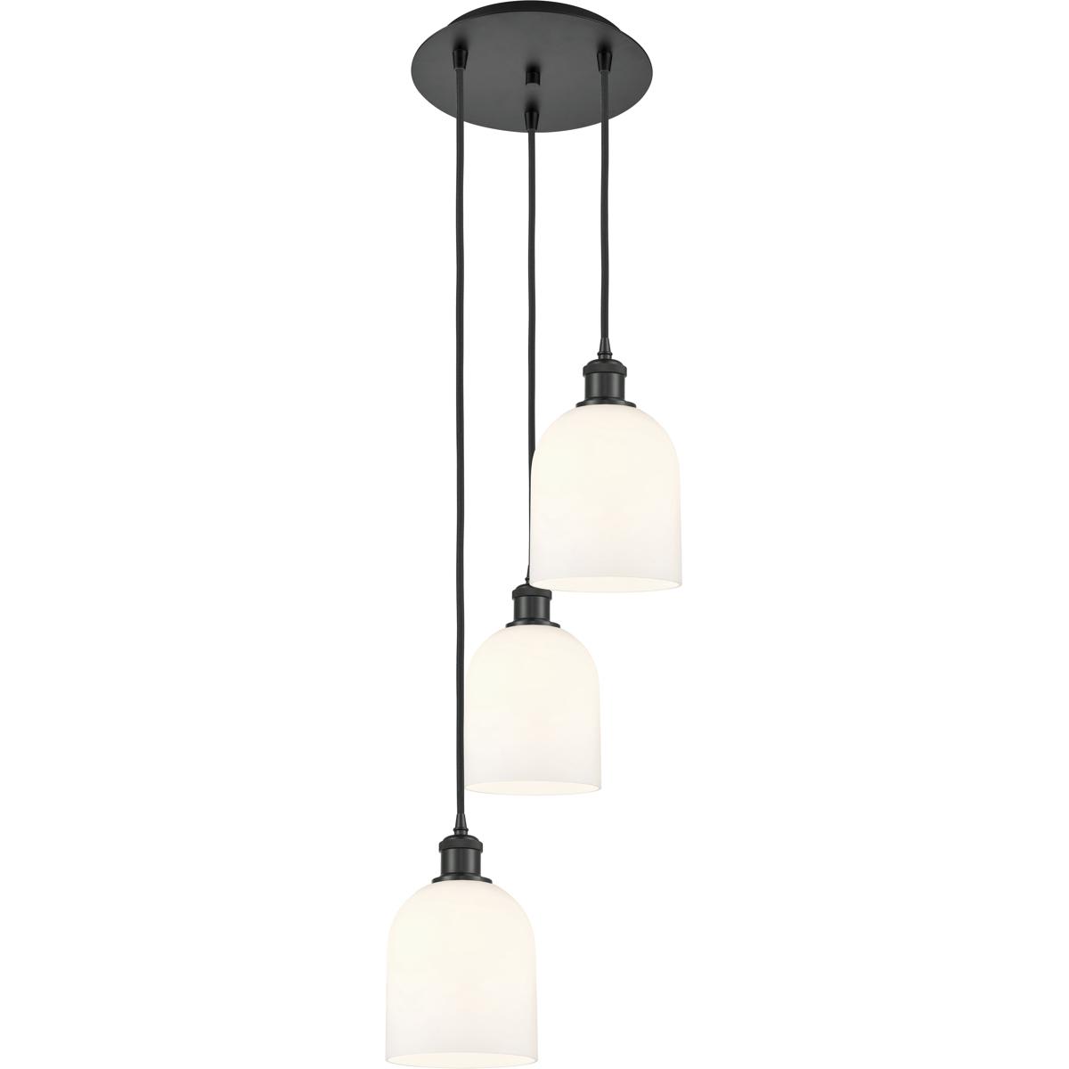 Innovations Lighting -  113B-3P-BK-G558-6GWH Ballston Bella Pendant Matte Black