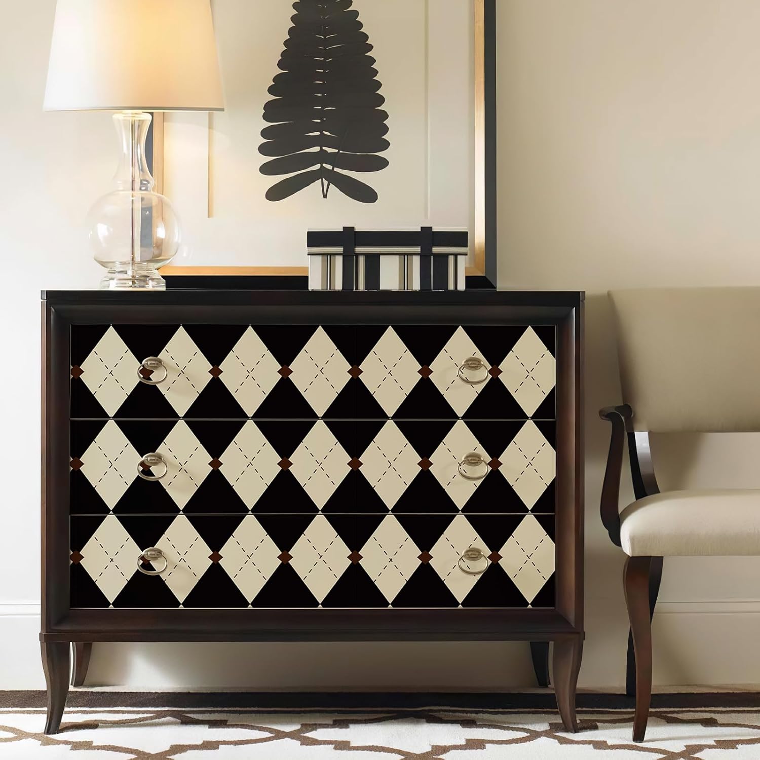 Luupatchy Peel and Stick Wallpaper Retro British Plaid Geometric Design ...