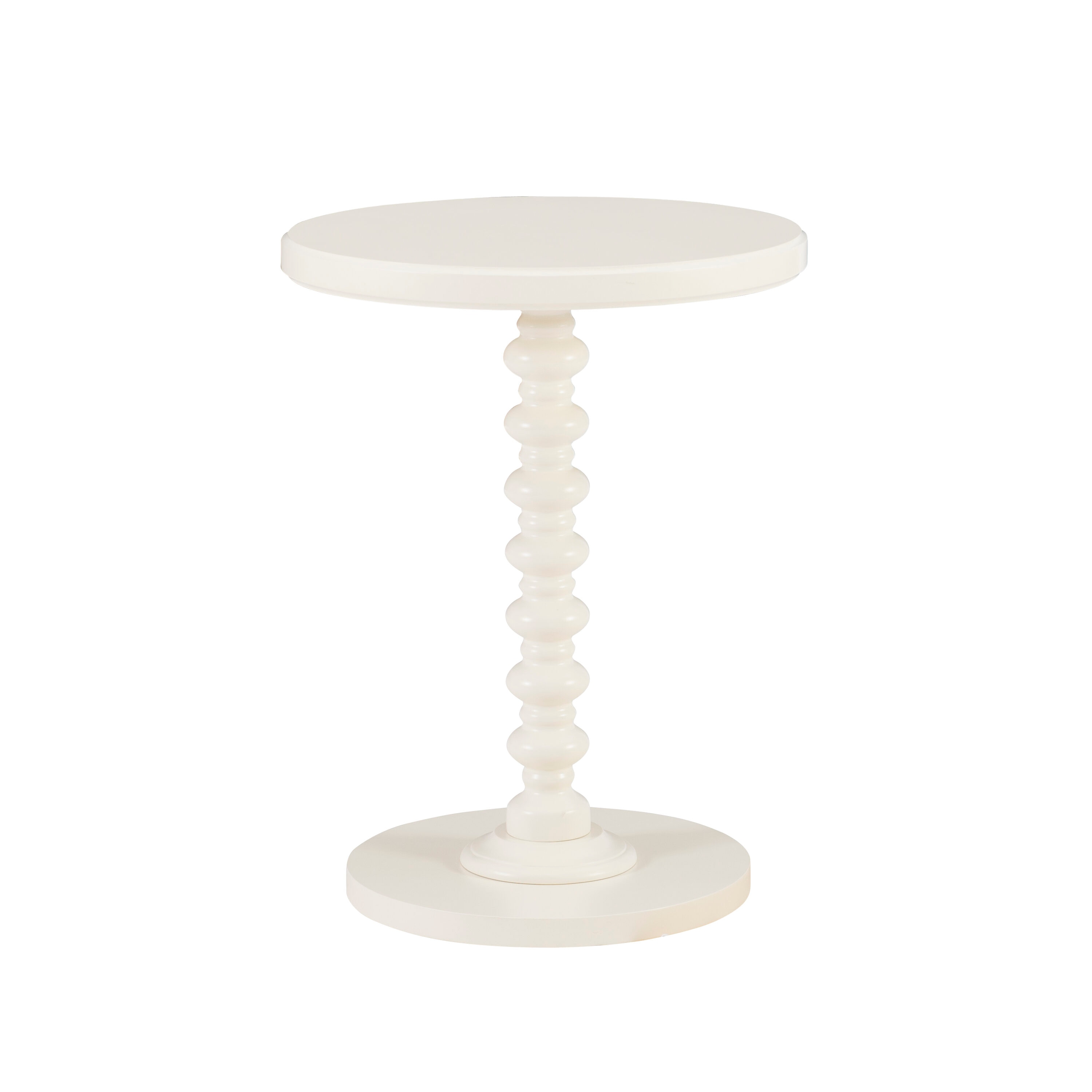 Linon PLWS753 17-Inches W x 22.25-Inches H white Wood Round Farmhouse End Table Assembly Required