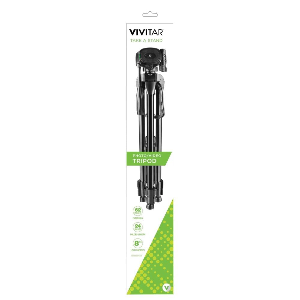 Vivitar® Professional Tripod With 3-way Fluid Pan Head (62 Inches) : Target