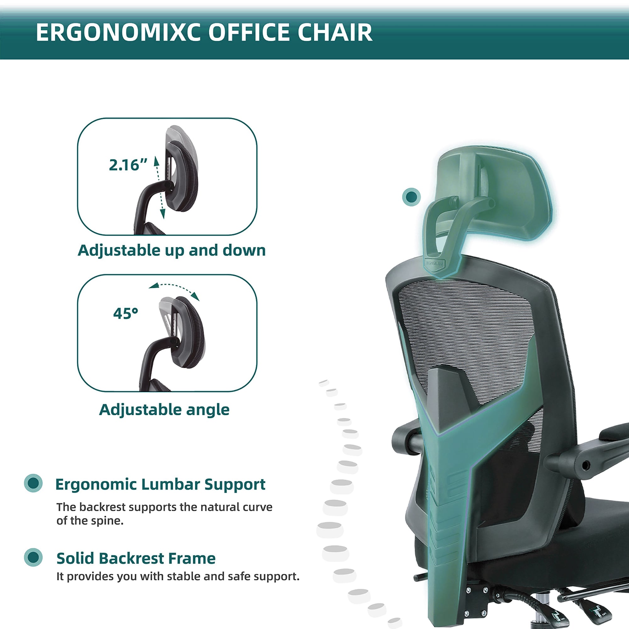 GZMR HM-2853-WH Office-Chairs - View #5