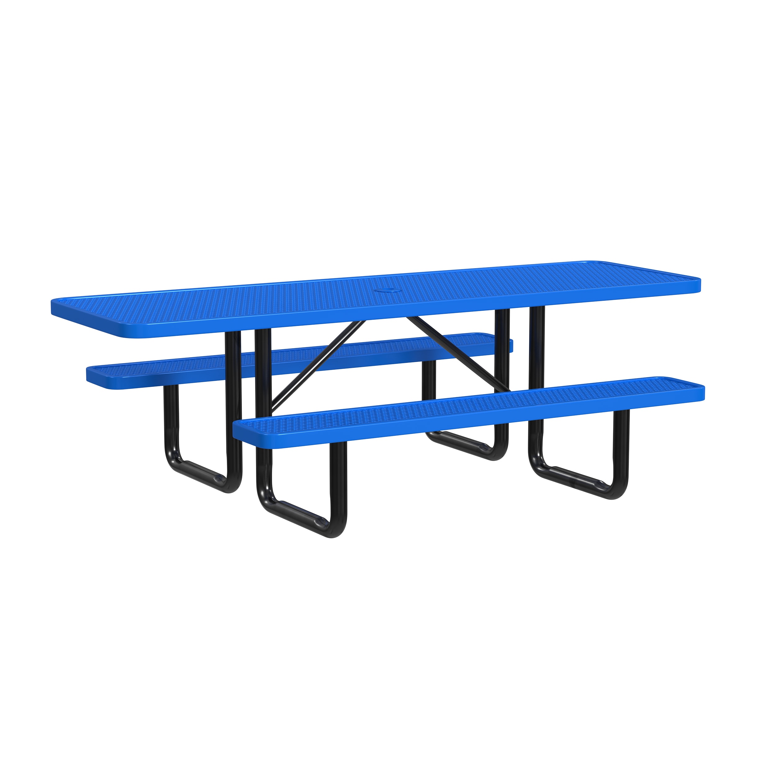 LeisureCraft T8XPP-ADA-BLUE 96-in Blue Steel Rectangle Picnic Table