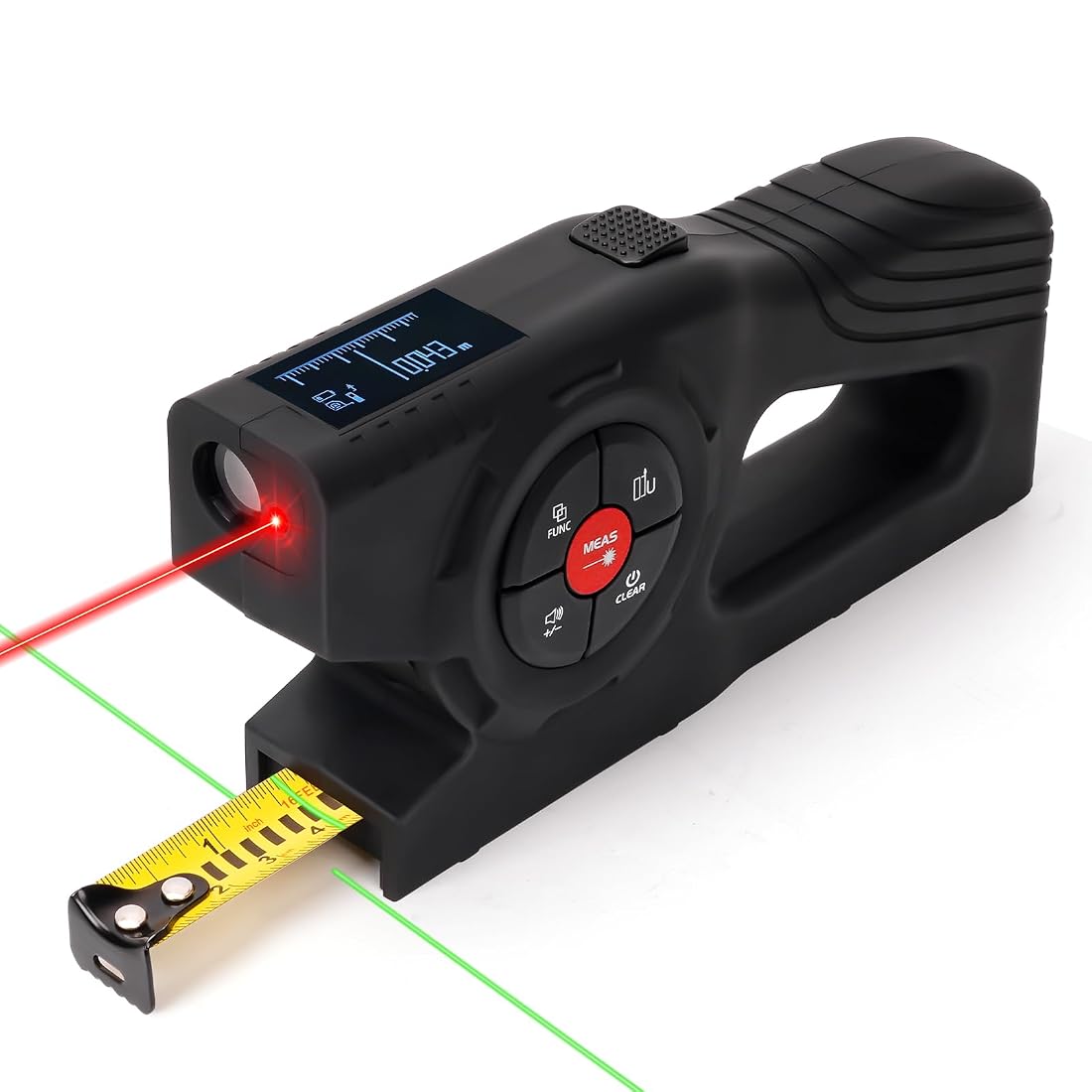 Aoibox 3 in 1 Digital Tape Measure with Laser 393 ft Range 16 ft Tape and OLED Display for Home Improvement Use #LABSNTZG