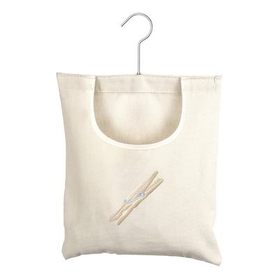 Whitmor Canvas Clothespin Bag Hanging Storage Organizer