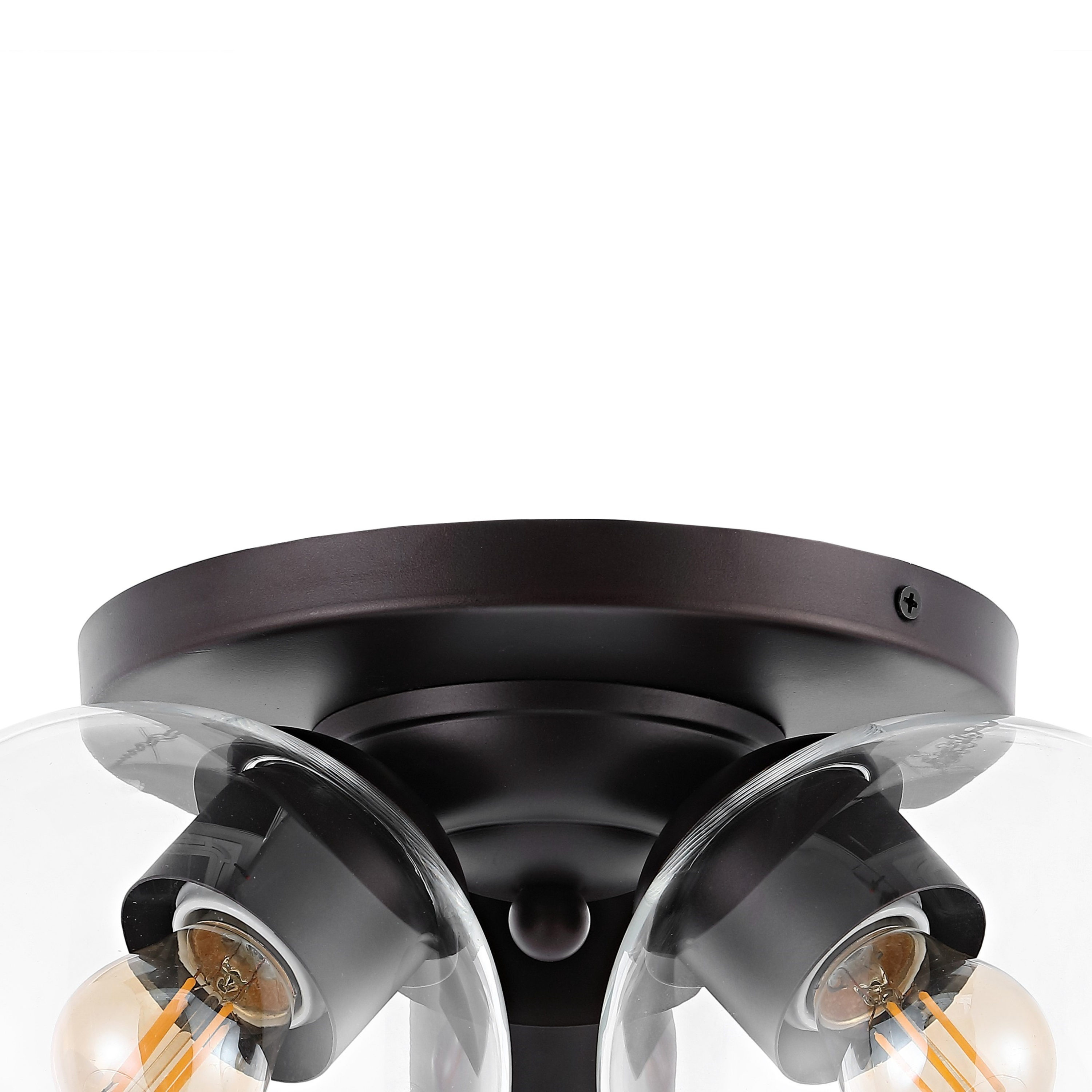 Farmhouse Rustic 11.5" LED Ceiling Light in Oil Rubbed Bronze with Clear Glass Globe