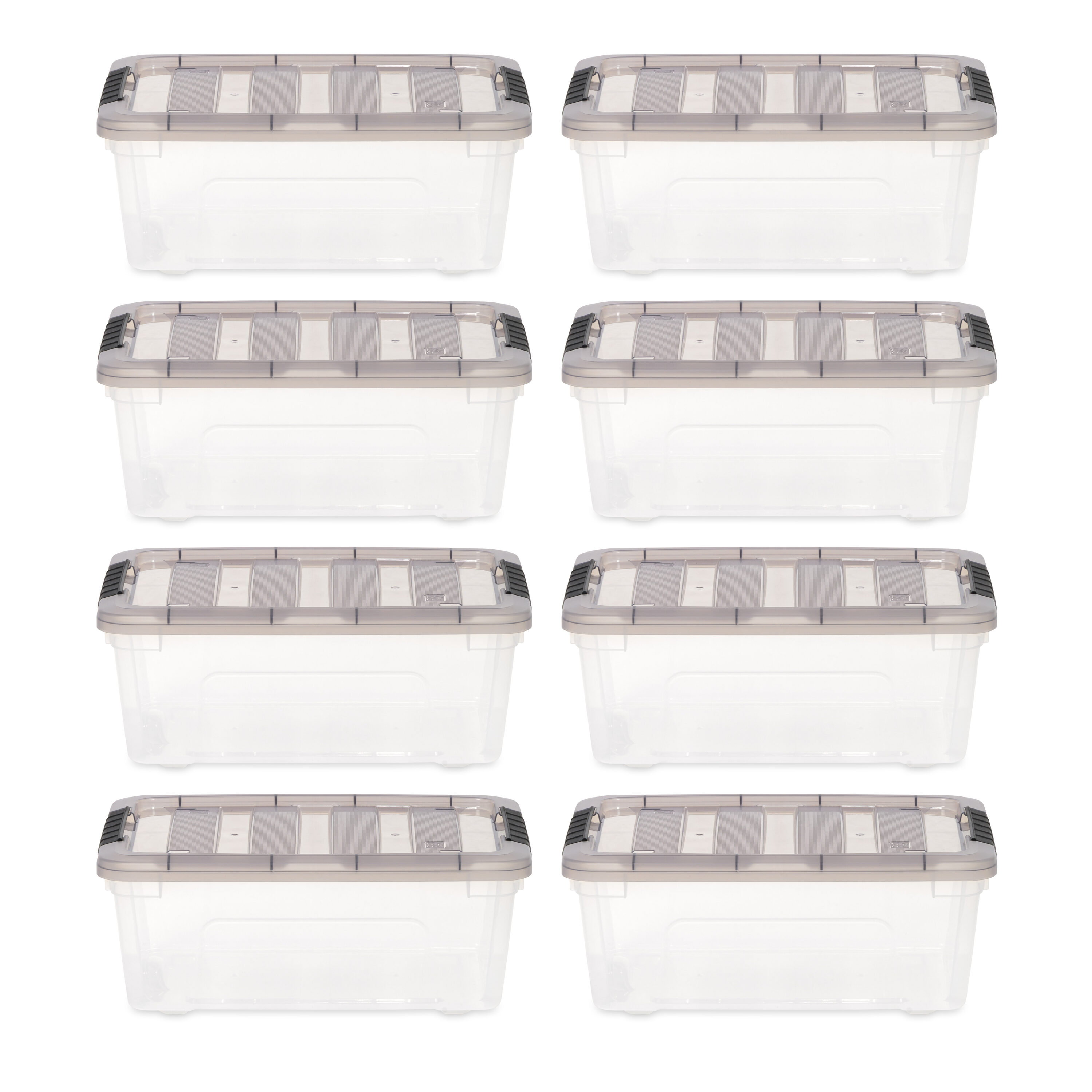 IRIS 5-Pack Stack and Pull Small 10-Gallons (40-Quart) Gray Tote with  Latching Lid