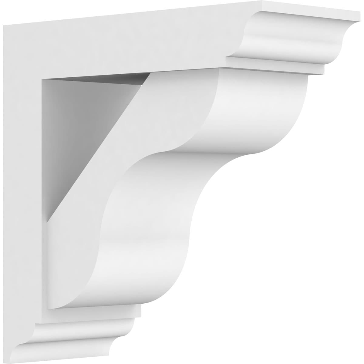 Ekena Millwork BKTP05X12X12CAR01 Standard Carmel 5-in x 12-in x 12-in White PVC Standard Bracket