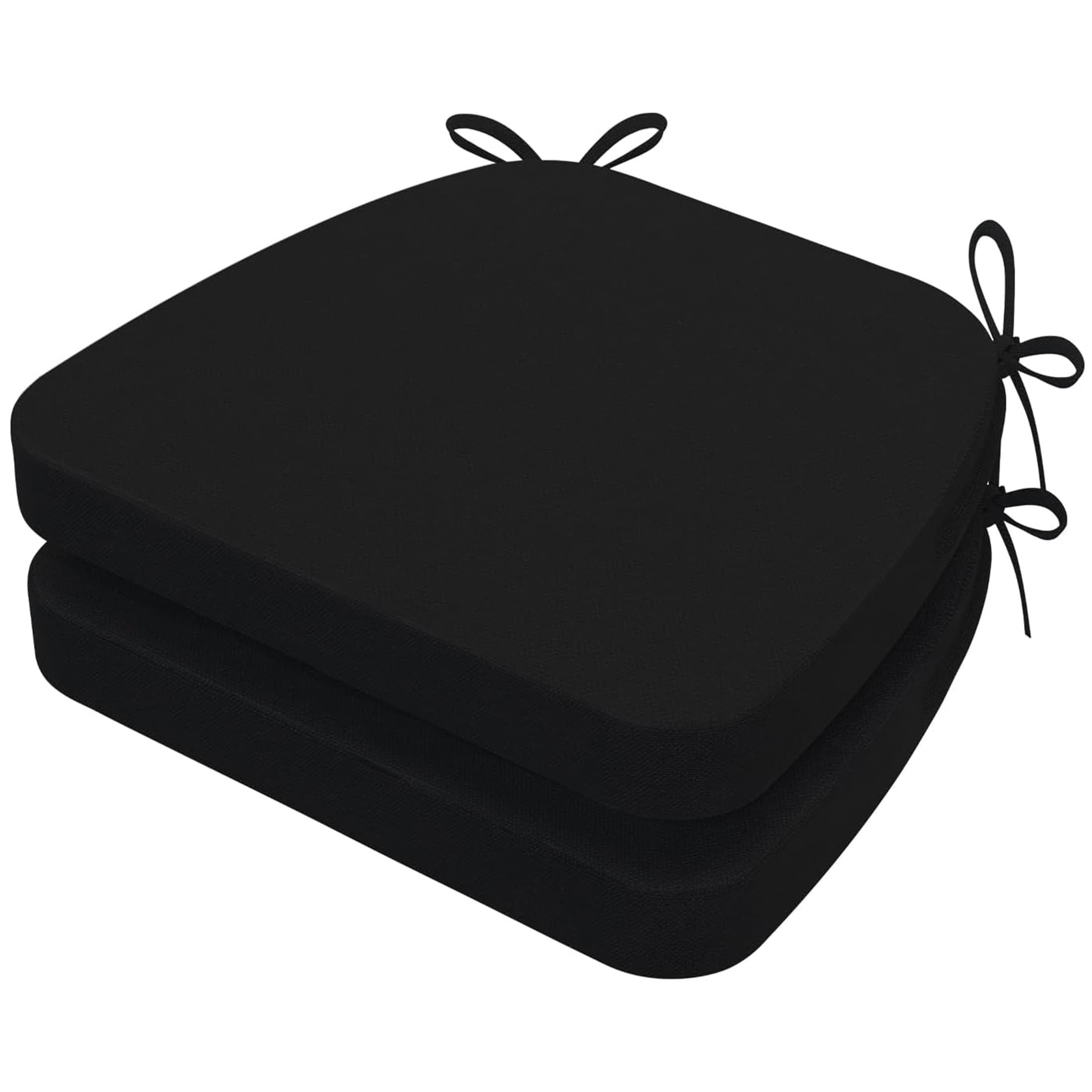 AAAAAcessories LS-DCCLH-HEI-2P Black Solid Chair Cushion