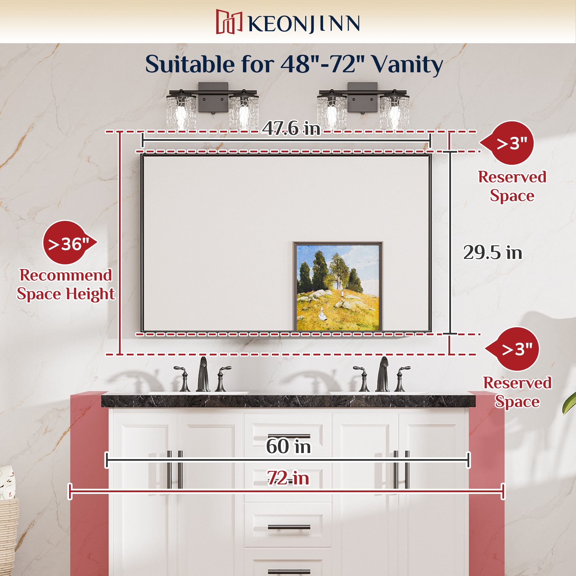 Keonjinn LW-JZ-JSKFJ-12175BD Decor-Mirrors - View #3