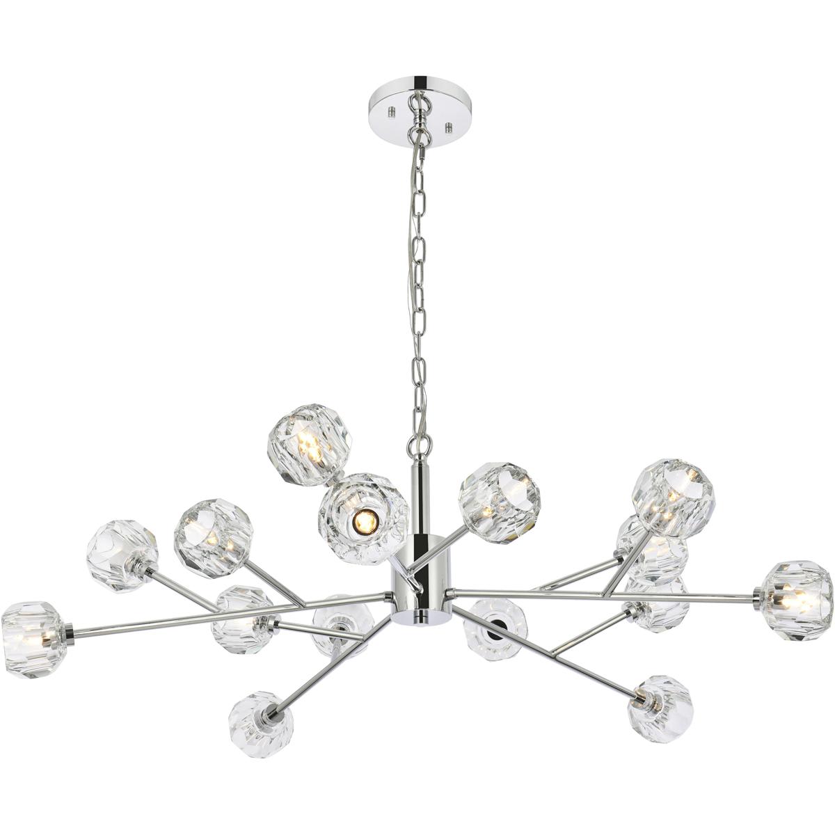Elegant Lighting 2571703 3509D42C Graham 15 Light 42 inch Chrome Pendant Ceiling Light