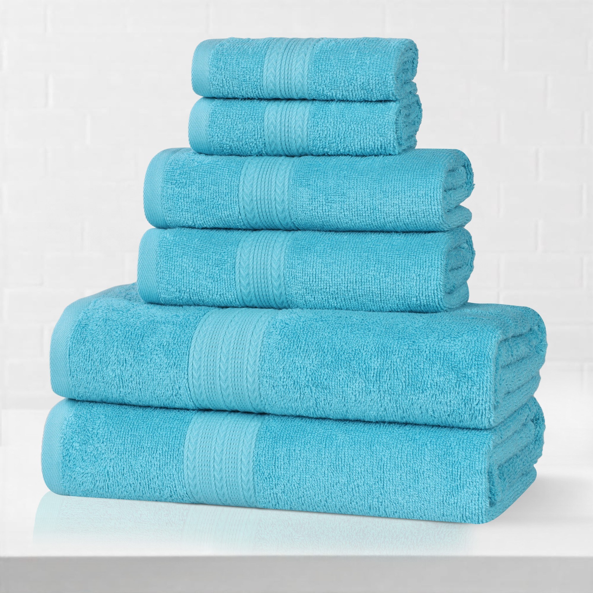Superior Eco-Friendly Cotton 6-Piece Solid Towel Set