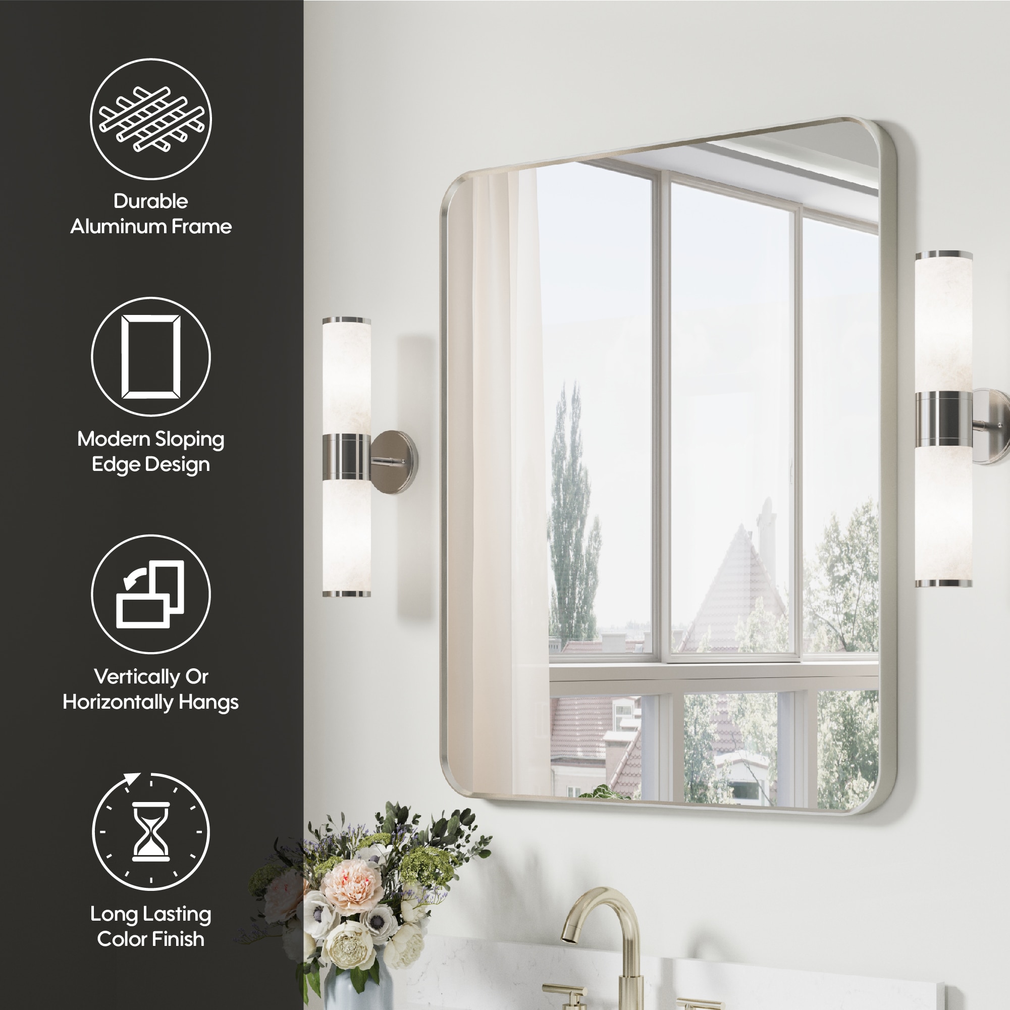 WELLFOR BTZ8038CA Framed-Bath-Mirrors - View #3