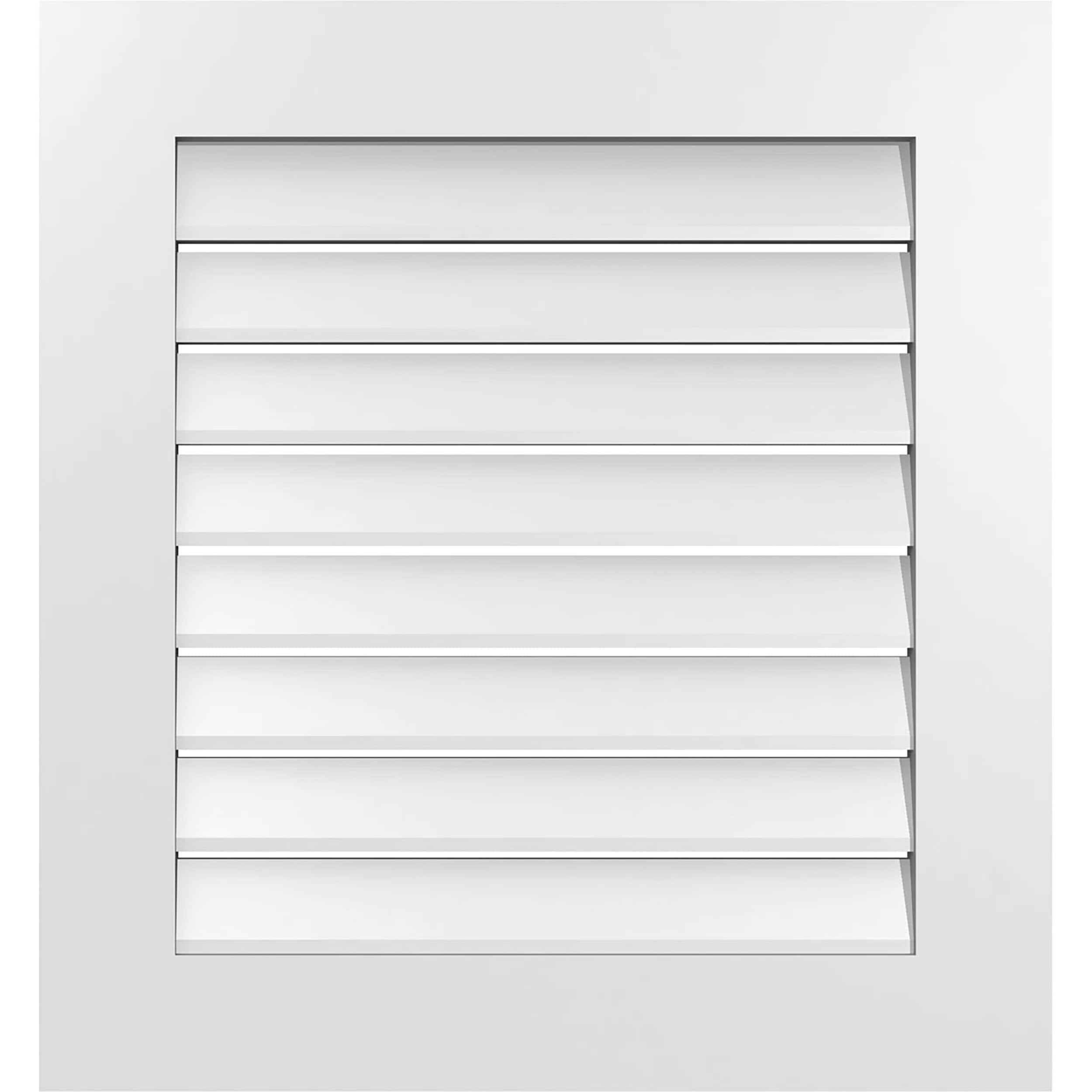 Ekena Millwork GVPVE26X2801SF 26-Inches x 28-Inches Off-white Rectangle PVC Gable Louver Vent