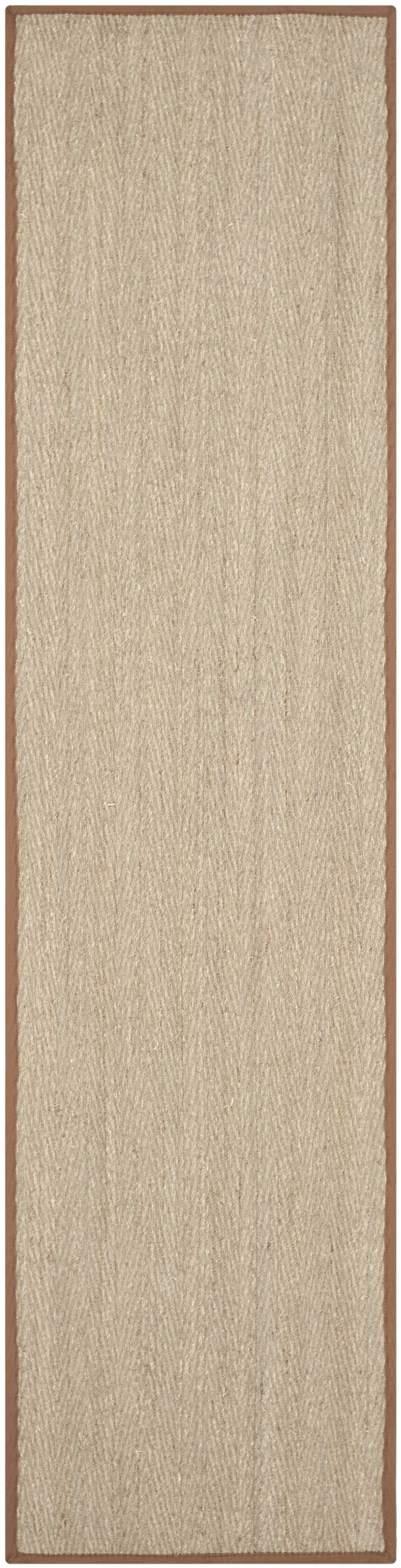 Safavieh NF115B-214 Natural Fiber Montauk 2 x 14 (ft) Loomed Seagrass Natural/Brown Rectangular Indoor Chevron Coastal Runner rug