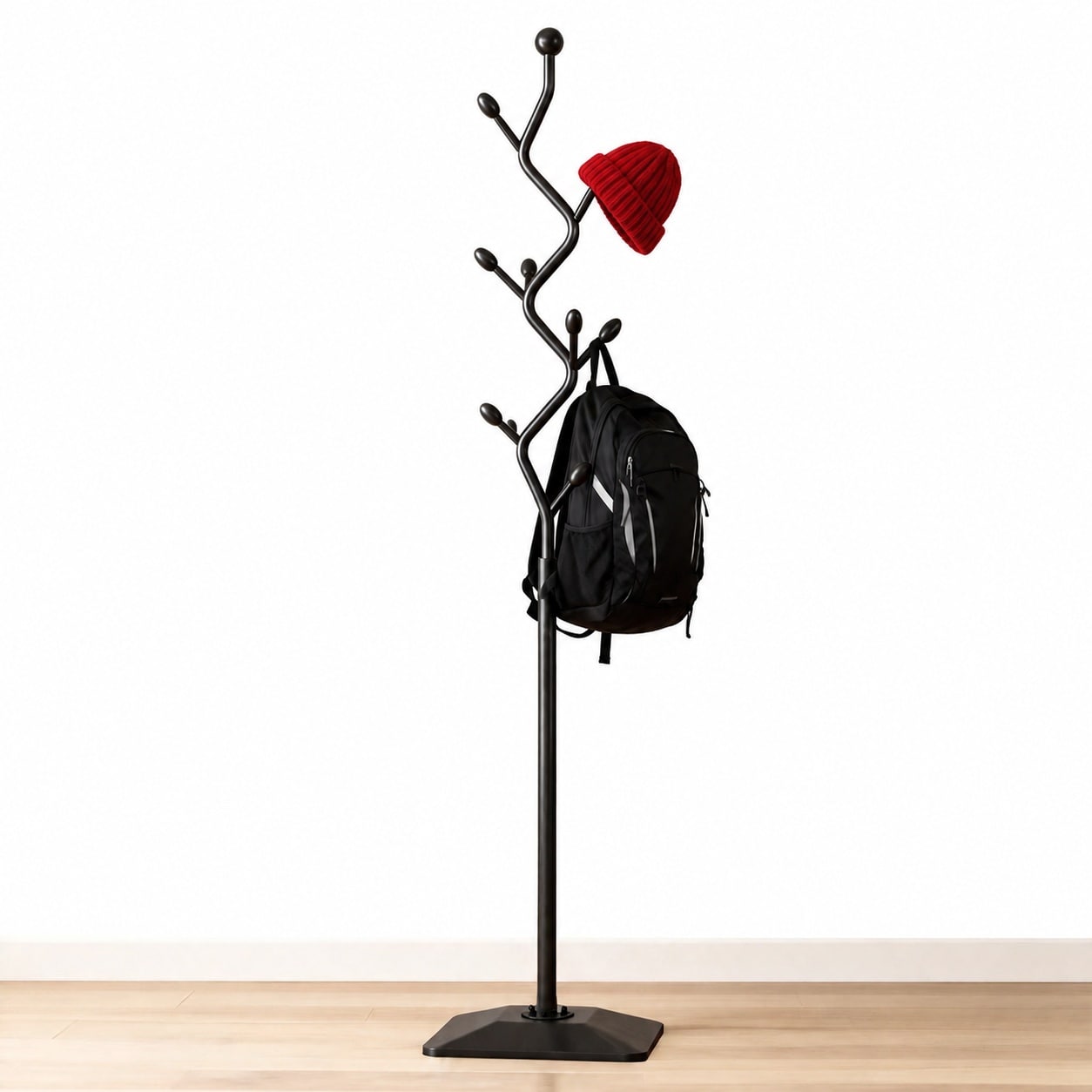 Ahfiwaso Freestanding Metal Tree Coat Rack Stand with Multiple Hooks ...