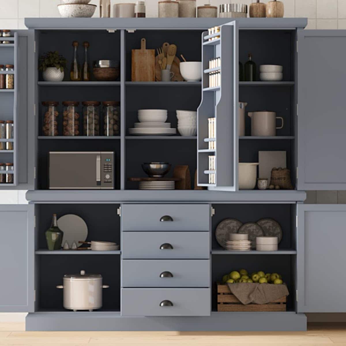 Maison Boucle ELARA-CABINET-GRAY Dining-Kitchen-Storarge - View #2