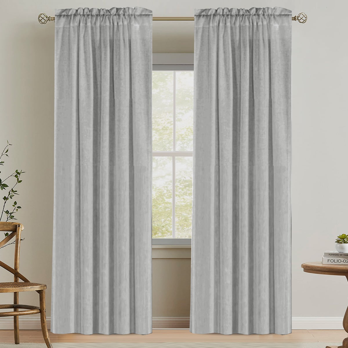 H.Versailtex RODDM5296PALEOAK curtains - View #2