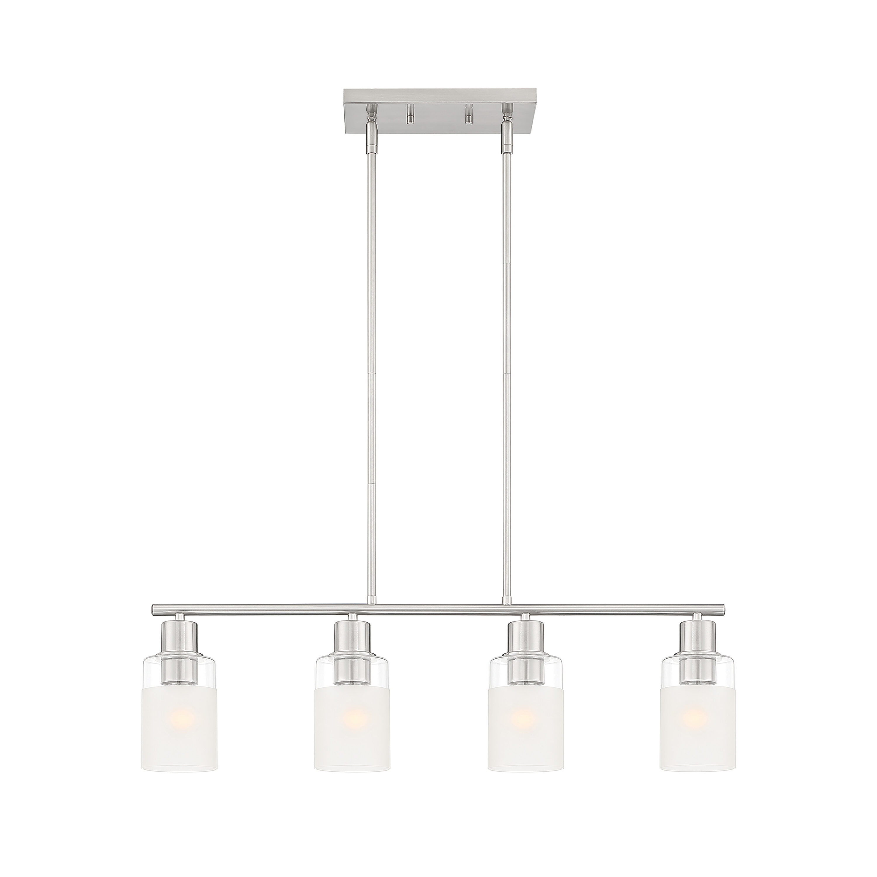 Cedar Lane Brushed Nickel 4-Light Glass Island Pendant