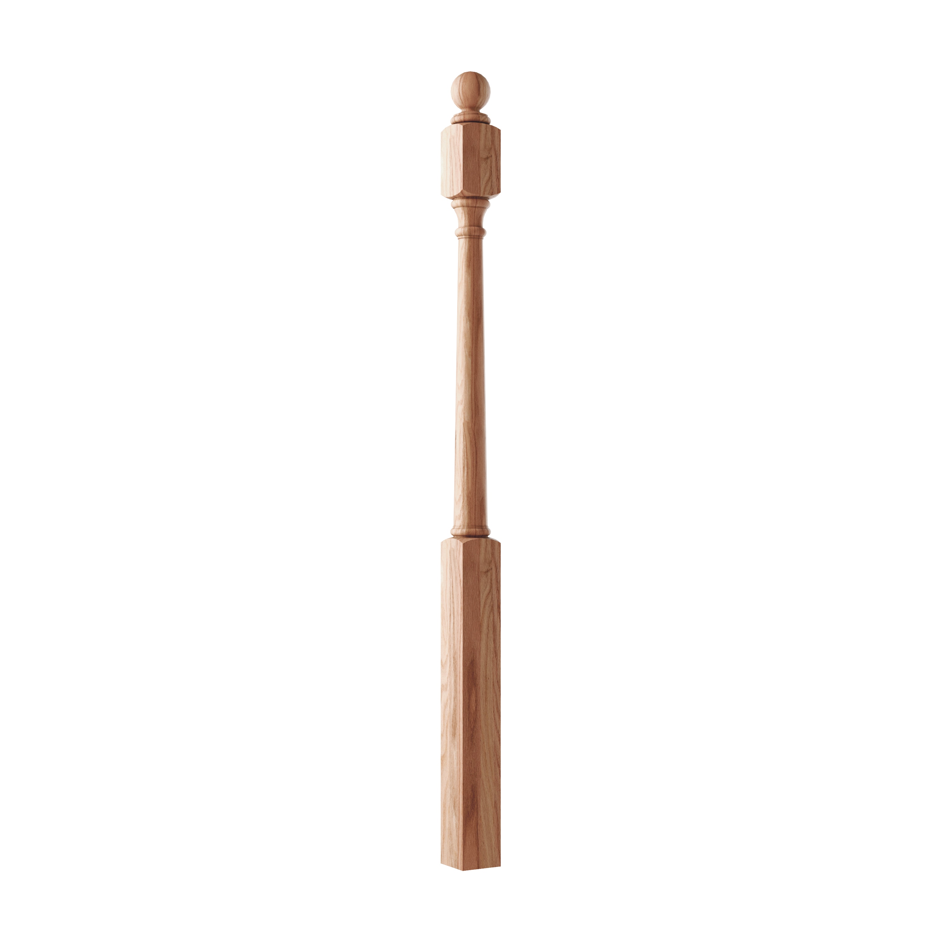 Crown Heritage 4414042B Colonial 3-in x 54-in Unfinished Red oak Universal Stair Newel Post
