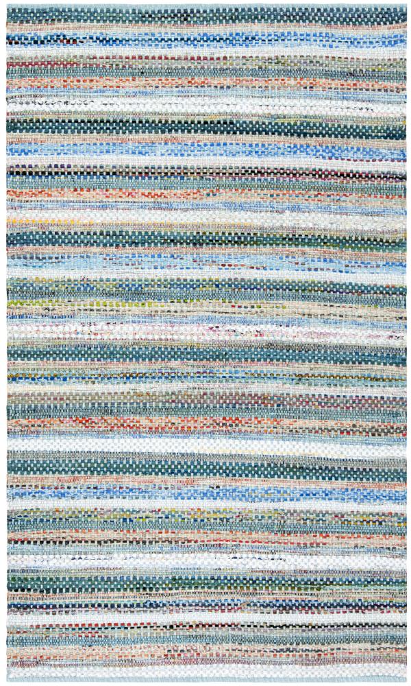 Safavieh MTK975C-5 Montauk Algunde 5 x 8 (ft) Cotton Aqua/Multi Rectangular Indoor Stripe Area rug