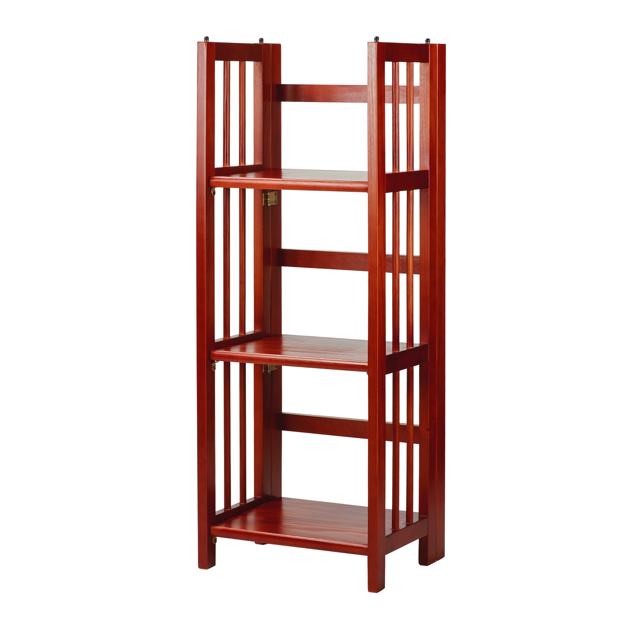 Casual Home Mahogany Solid Wood 14" Foldable 3-Shelf Bookcase