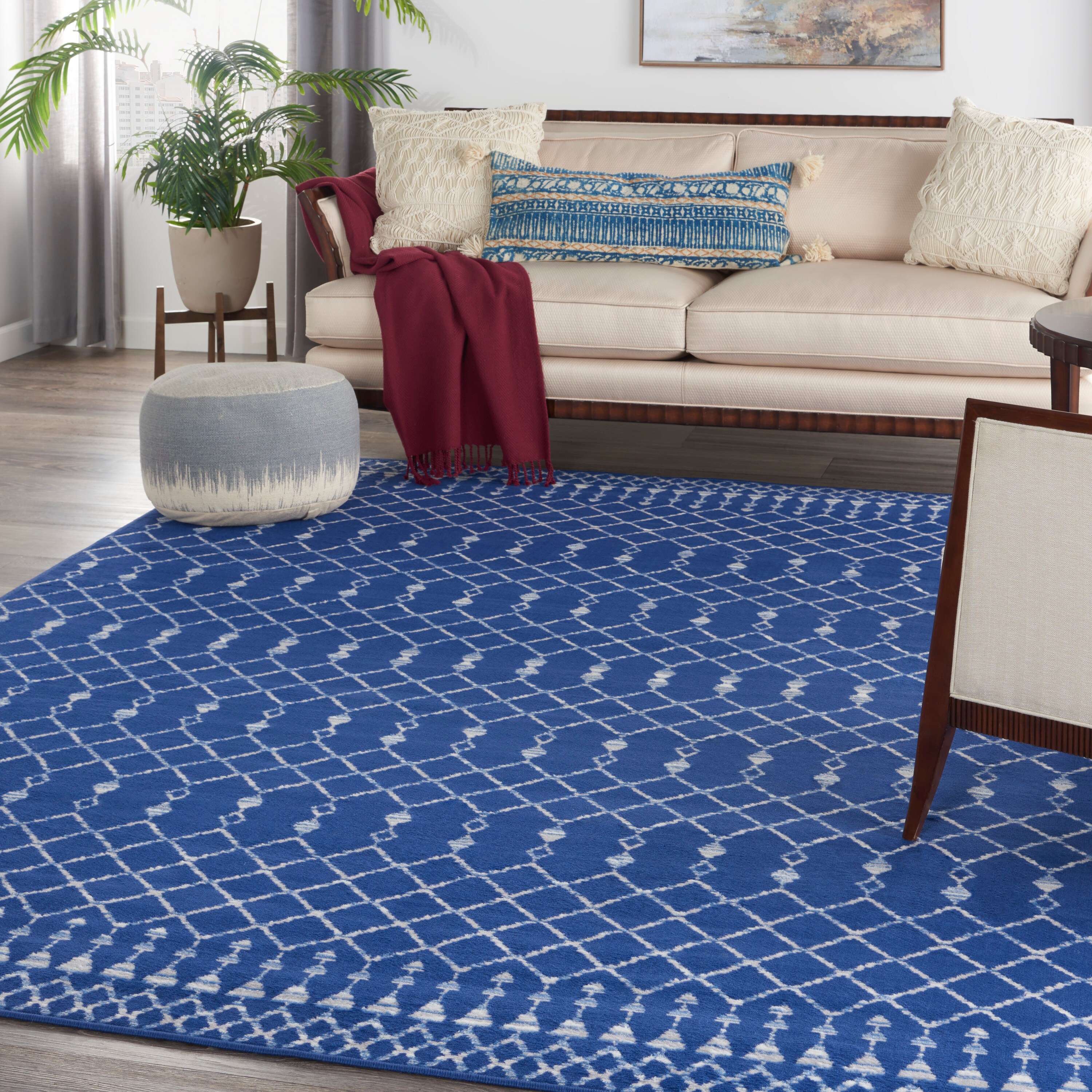 Nourison 99446831156 Whimsicle 8 x 10 (ft) Loomed Polypropylene Navy Rectangular Indoor Tribal Area rug