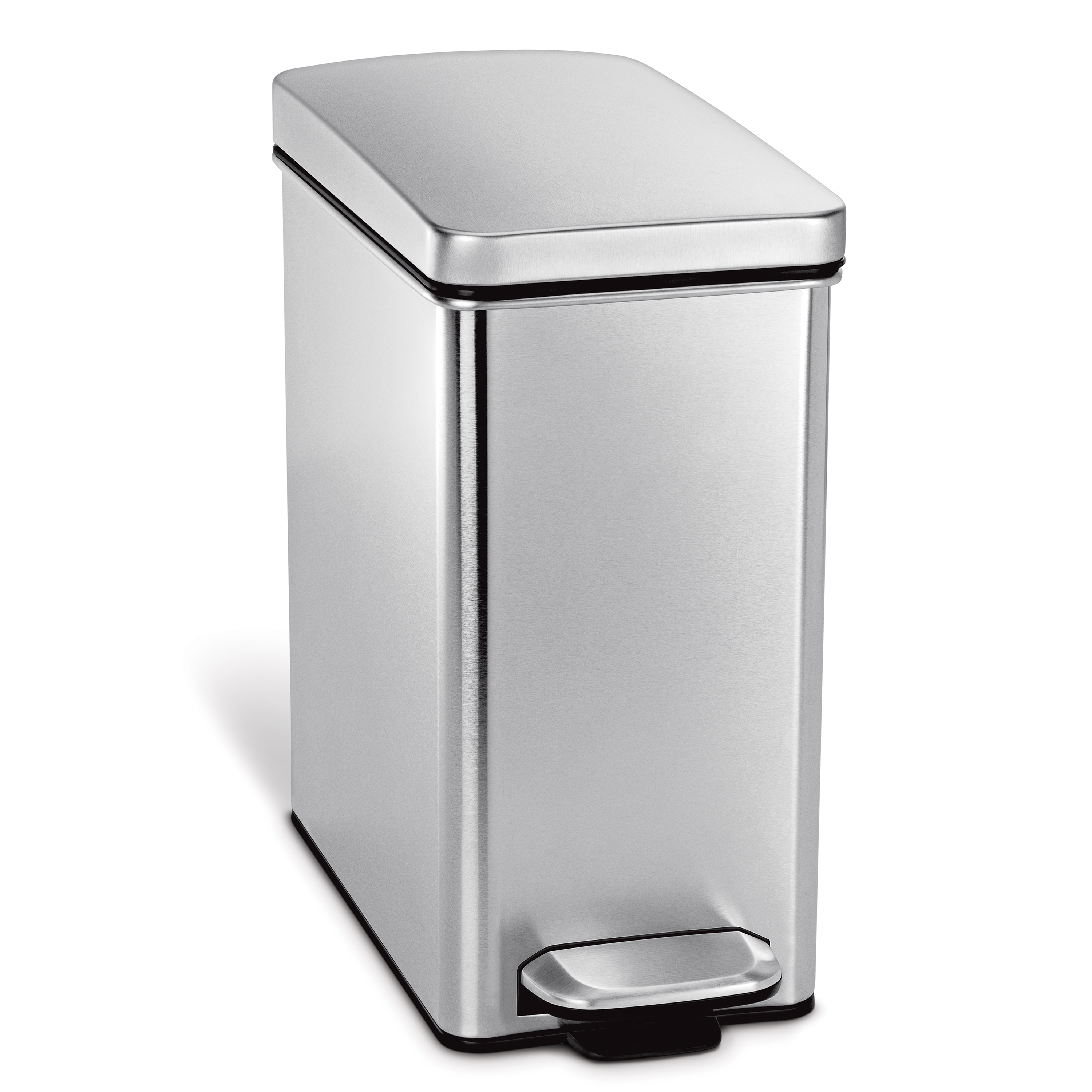 simplehuman CW1898 10 Liter Brushed Steel Indoor Step Trash Can