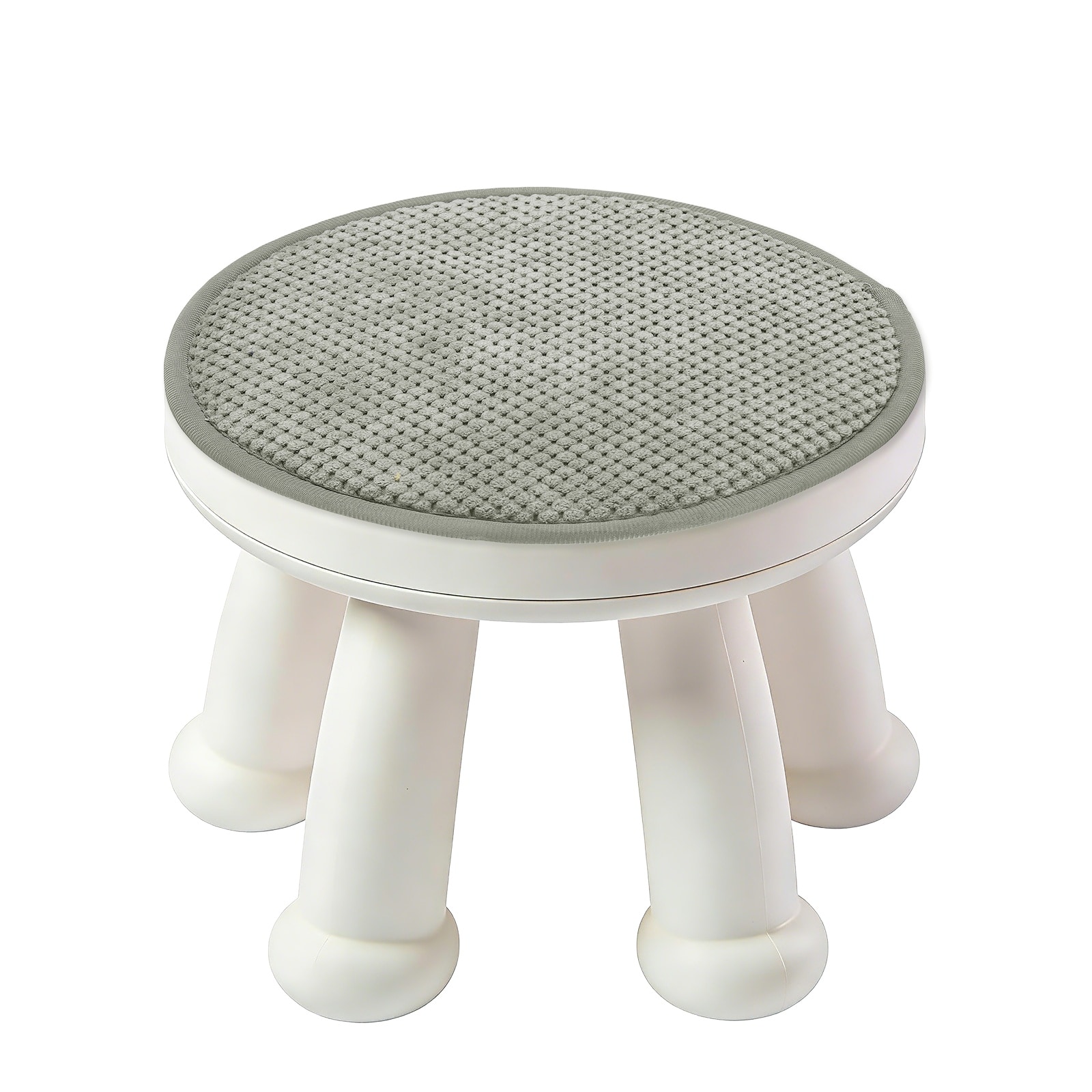 Unique Bargains Round Stool Cushion 16 x 16 Inch Round Seat Pads with Elastic Straps Anti-Slip Soft Round Pad Chair Seat Cushions for Dining Chairs Kitchen Bar High Stool Light Gray